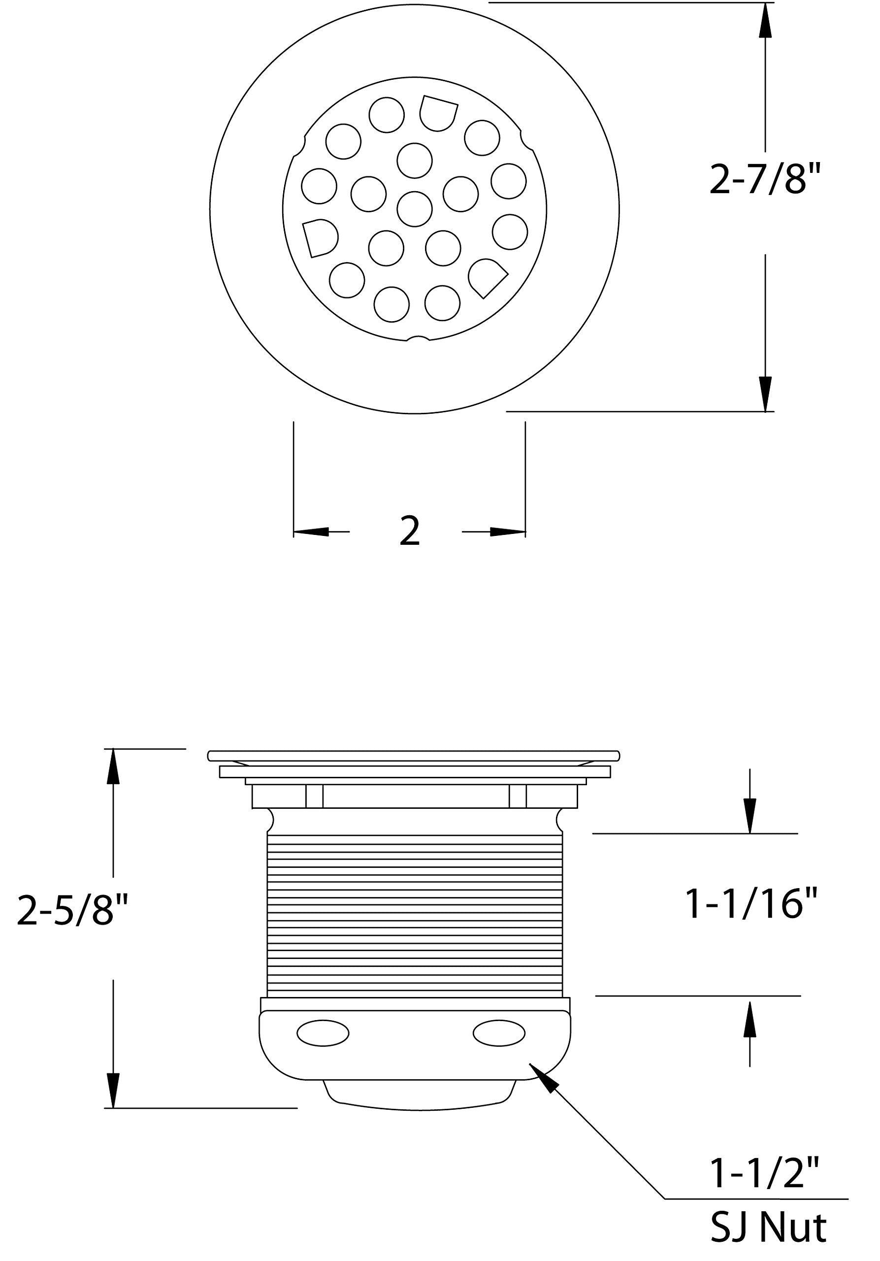 Westbrass Grid Basket Style Bar Sink Strainer, Satin Nickel, D2181-07