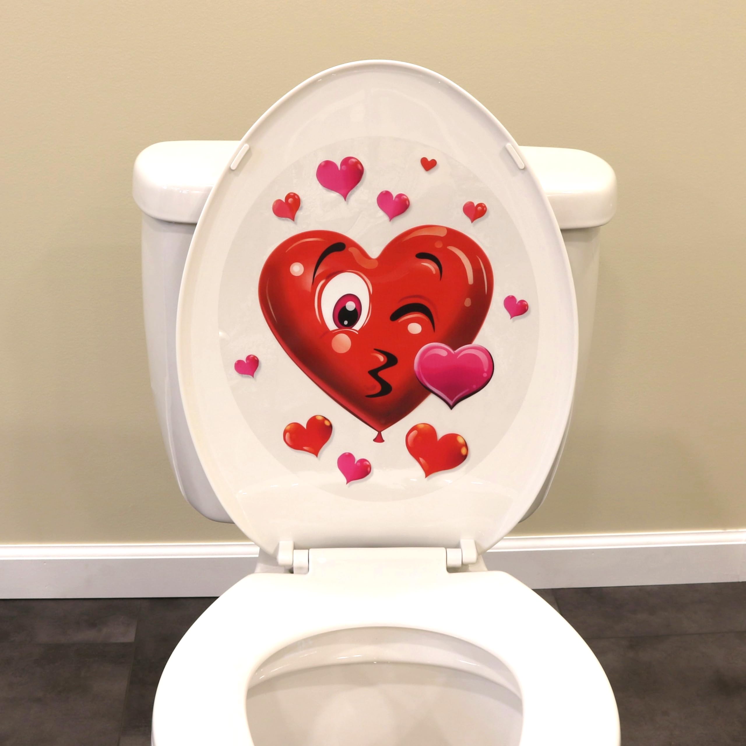 Iconikal 2-Piece Toilet Seat Cling Decoration Set, Valentine'S