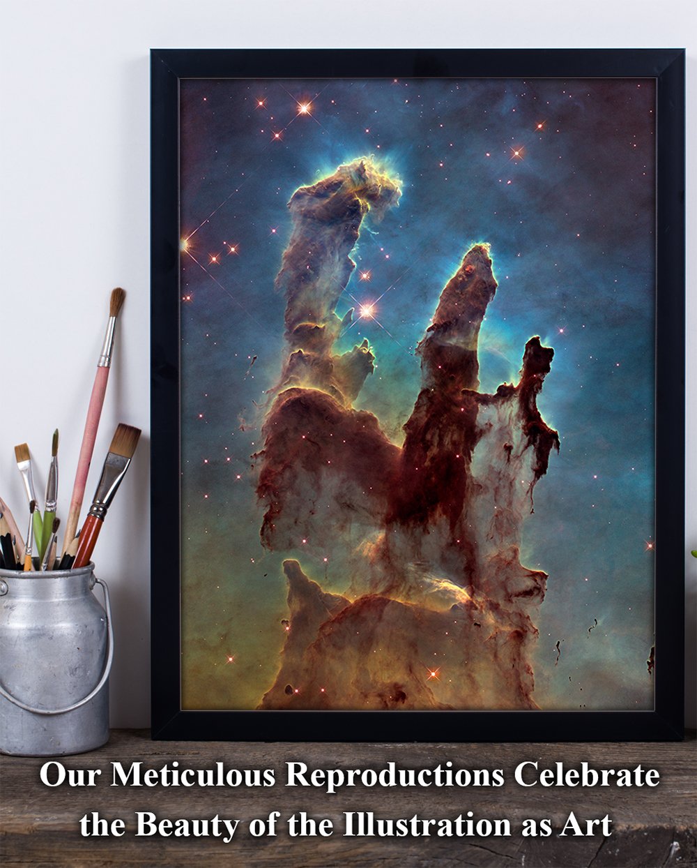 Astronomy Poster - Pillars Of Creation - Photo from Hubble Space Telescope - 11x14 Unframed Art Print - Vintage Posters Dark Academia  Space Poster for Astronomers Space Exploration Enthusiasts