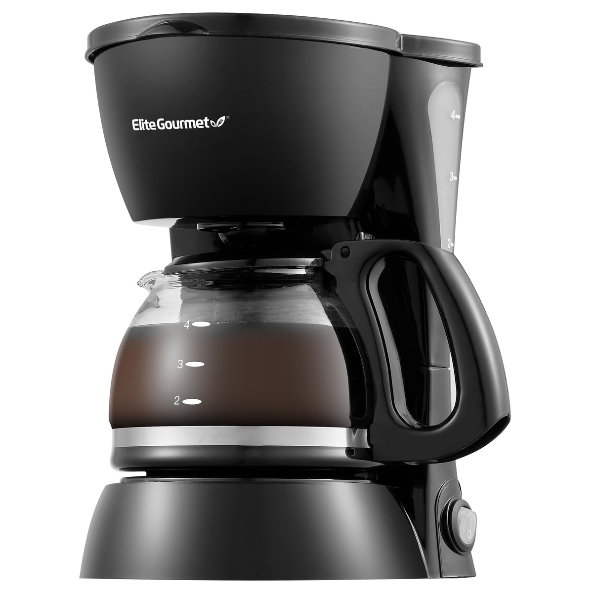 Elite Gourmet Ehc4128 Automatic 4-Cup Brew & Drip Coffee Maker With Pause N Serve, Glass Carafe, Reusable Filter, On/Off Switch,