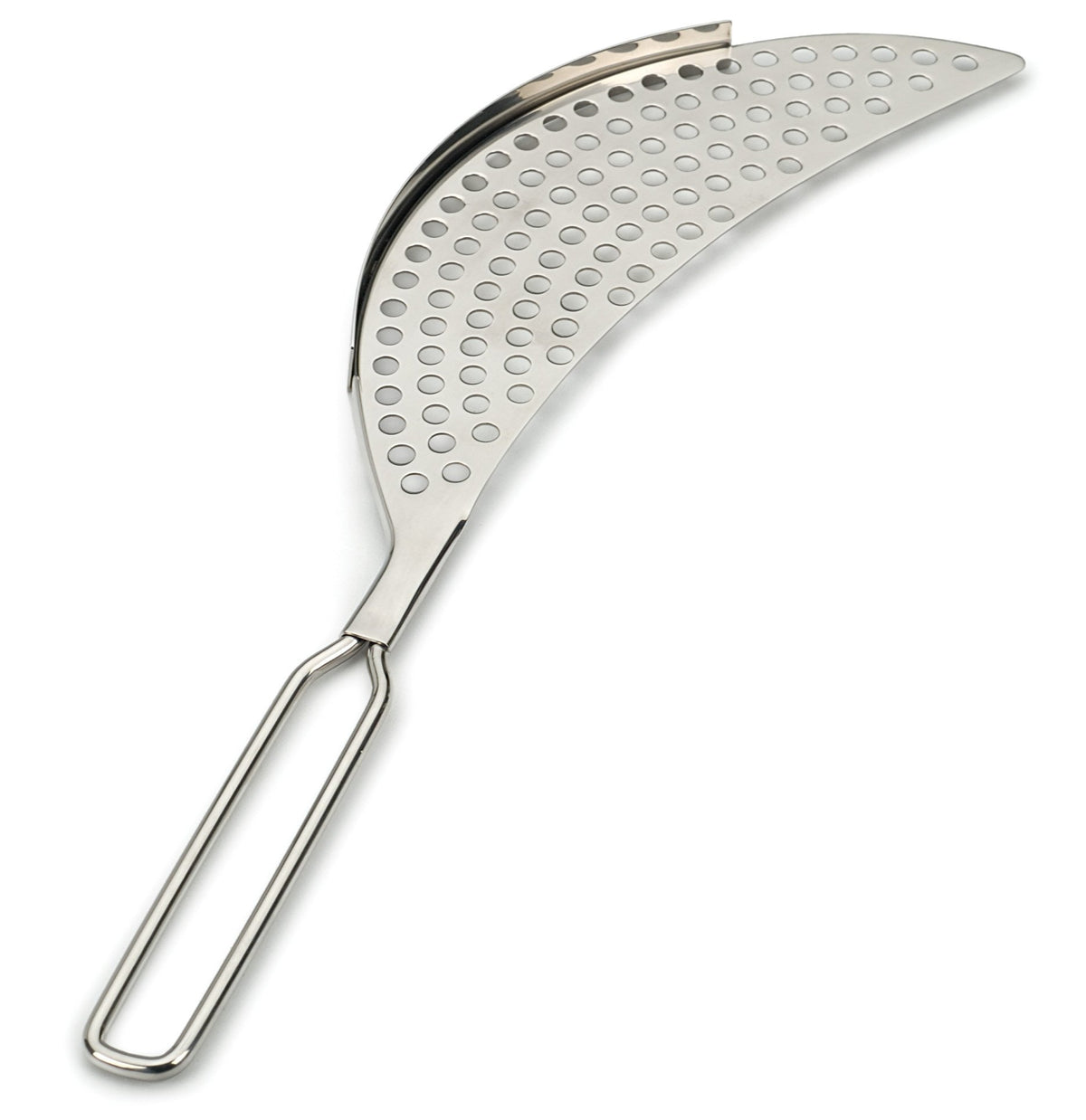 Rsvp International Endurance Collection Pierced Crescent Pot Strainer, 14X75X2X75, 18/8 Stainless Steel