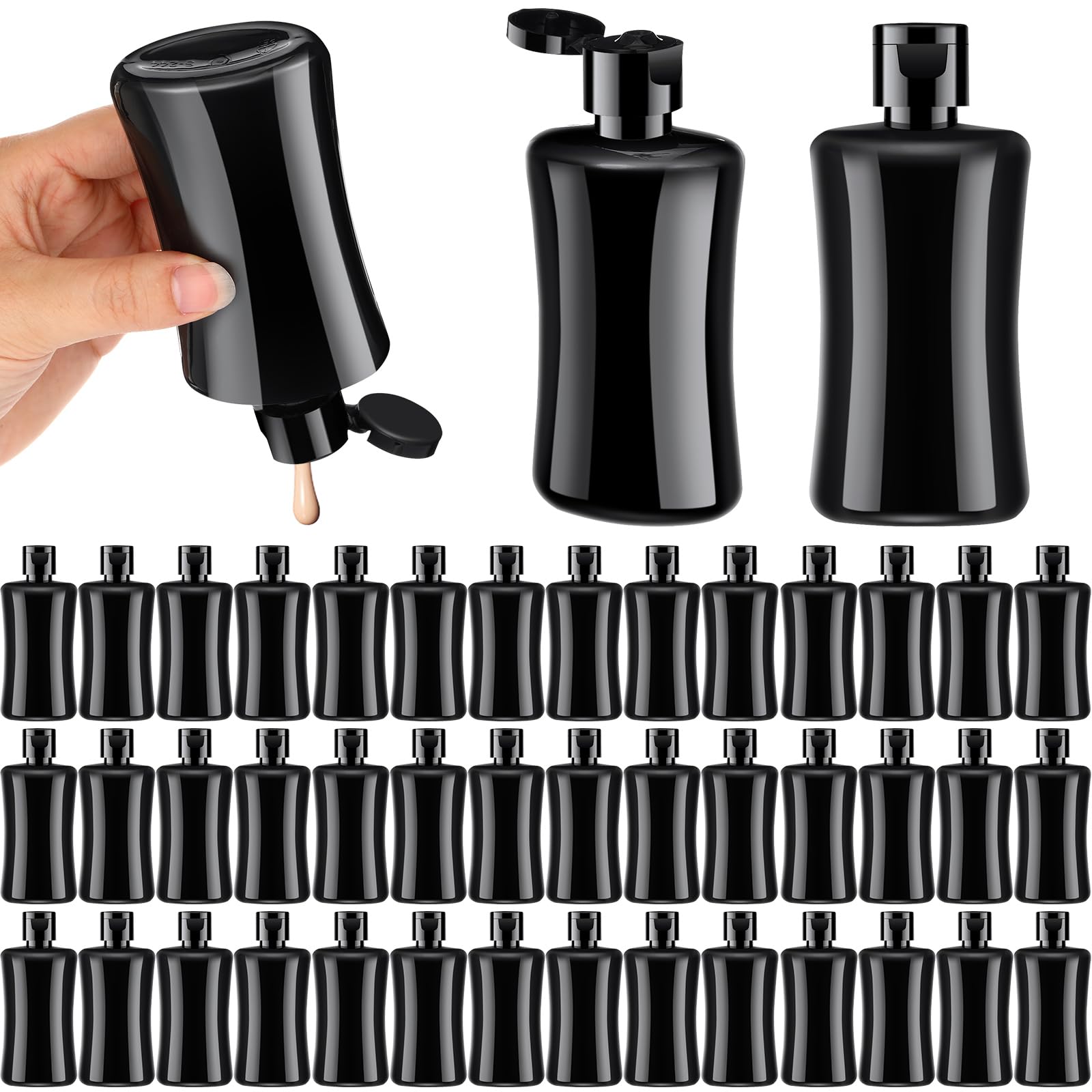 Domensi 36 Pcs 3.4 oz Travel Bottles with Flip Cap Plastic Travel Size Toiletries Bottles Portable Leak Proof Squeeze Refillable