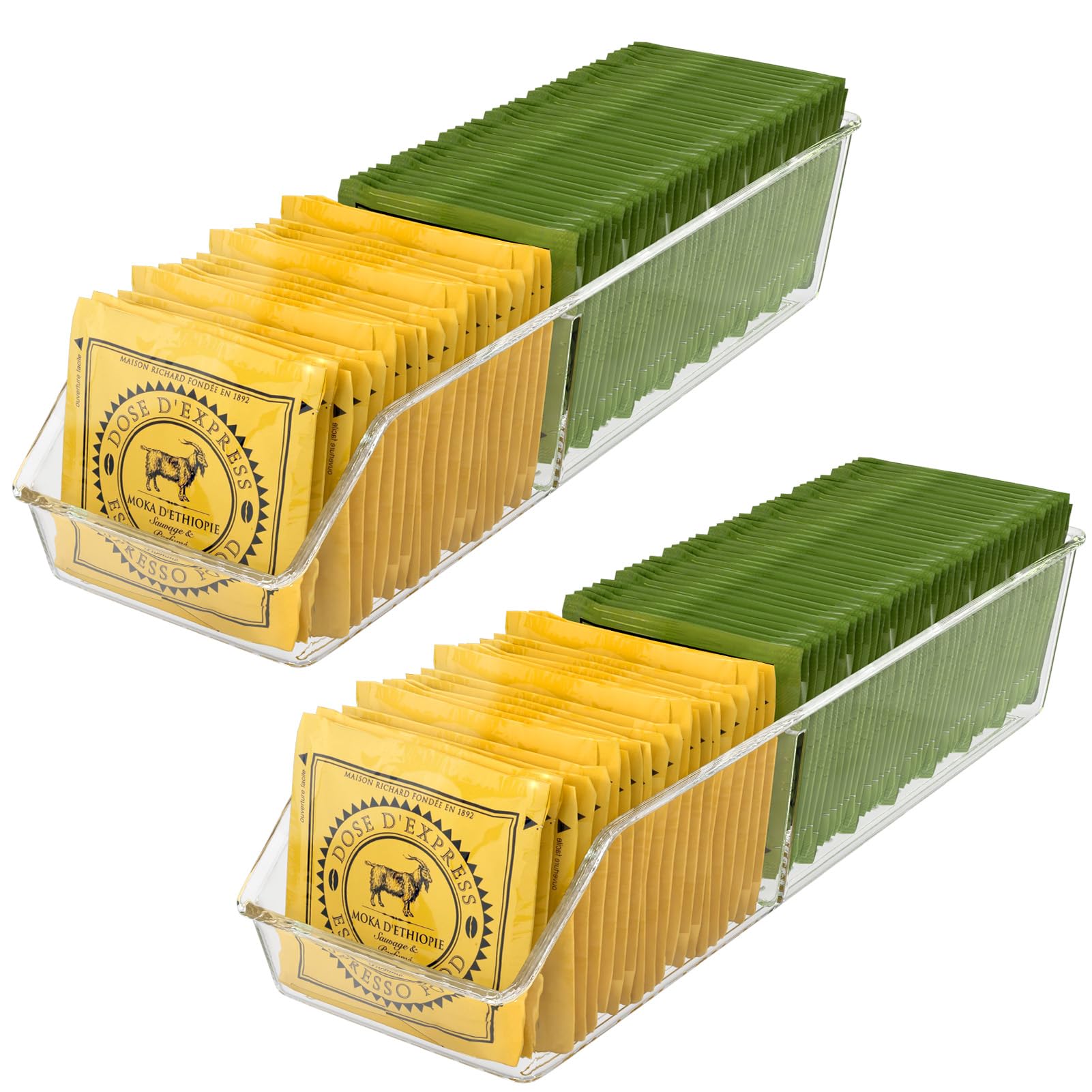Maxgear Tea Bag Organizer Clear Tea Bag Storage Plastic Tea Bag Holder For Counter Storage Bins For Pantry, Kitchen, Cabinet, Co