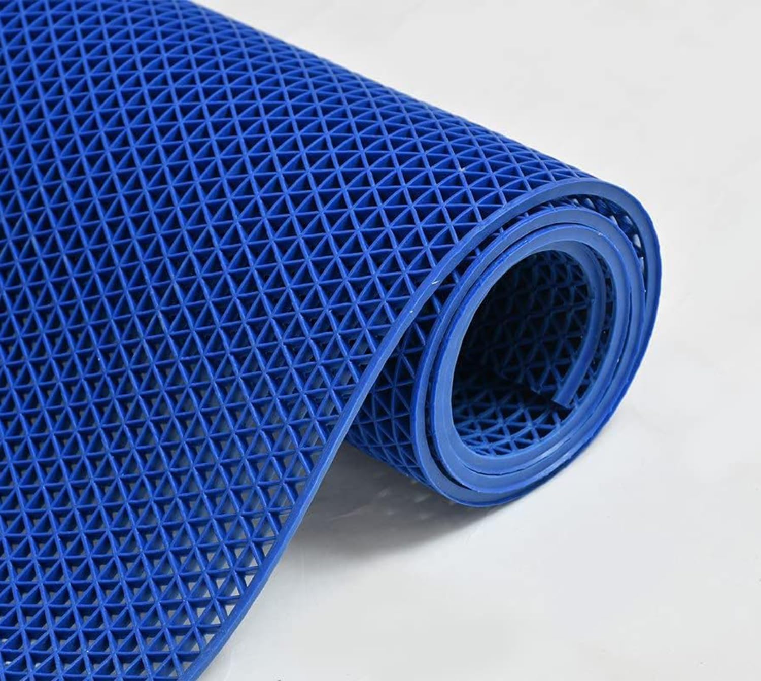 Yellow Weaves Anti Skid Multipurpose Pvc Rubber Mat For Floor, Bathroom, Swimming Pool, Kitchen, Indoors, Outdoors | Color - Blu