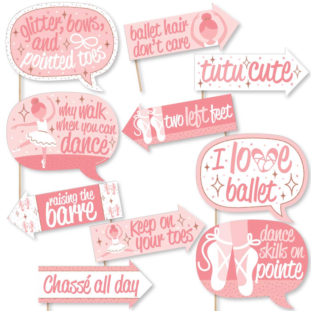 Big Dot Of Happiness Funny Tutu Cute Ballerina - Ballet Birthday Party Or Baby Shower Photo Booth Props Kit - 10 Piece