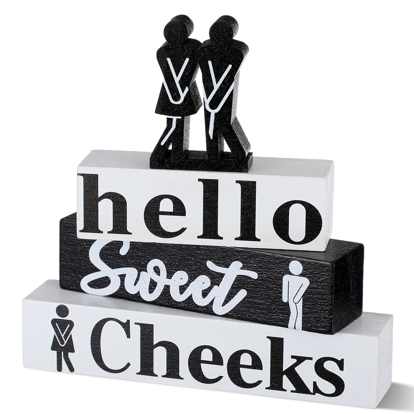 Cinnvoice 4 Pcs Funny Bathroom Decor Farmhouse Modern Bathroom Decoration Western Hello Sweet Cheeks Table Centerpiece Christmas