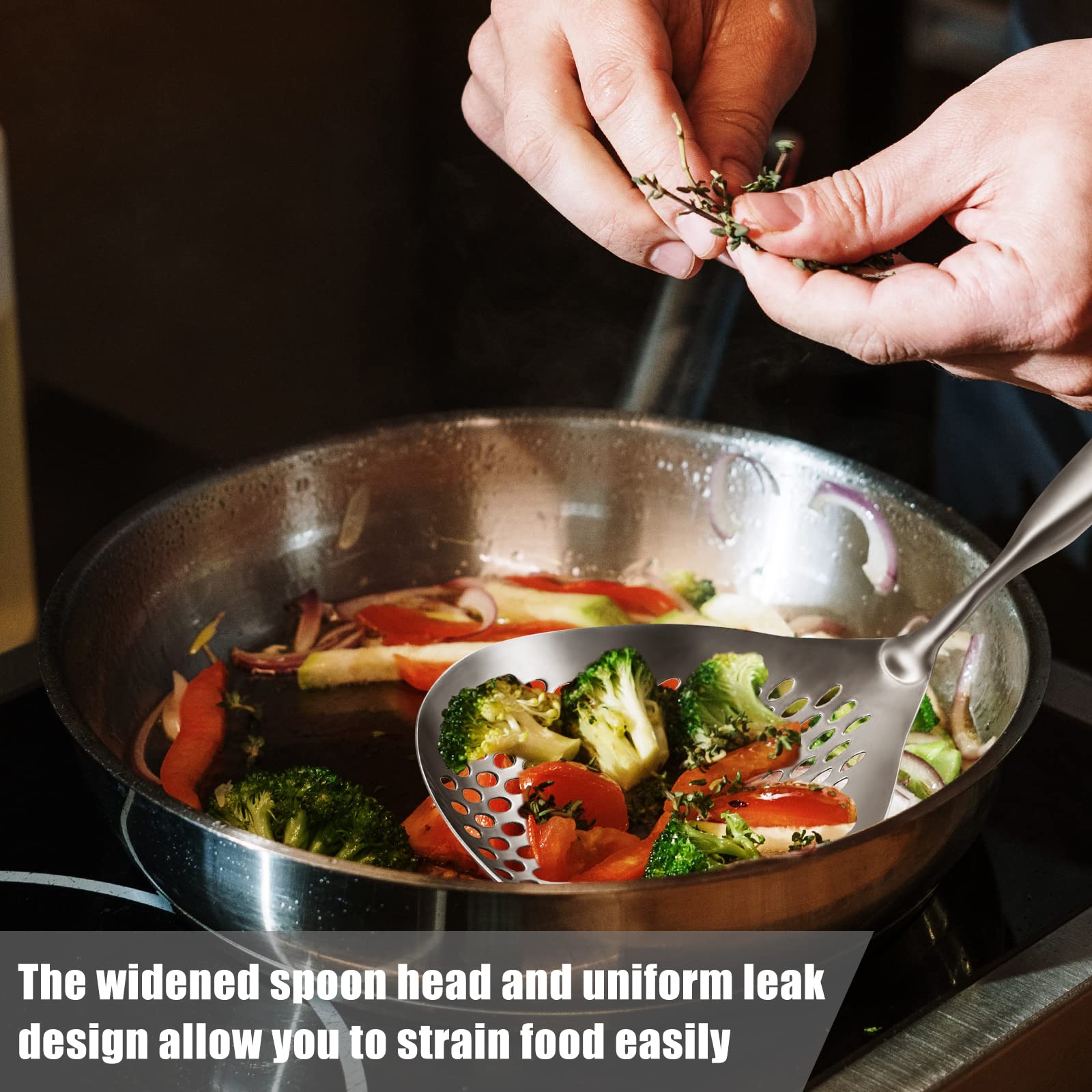 Large Stainless Steel Strainer Large Colander Spoon Skimmer Slotted Spoon With Hanging Holes And Handle Skimmer Strainer For Kit