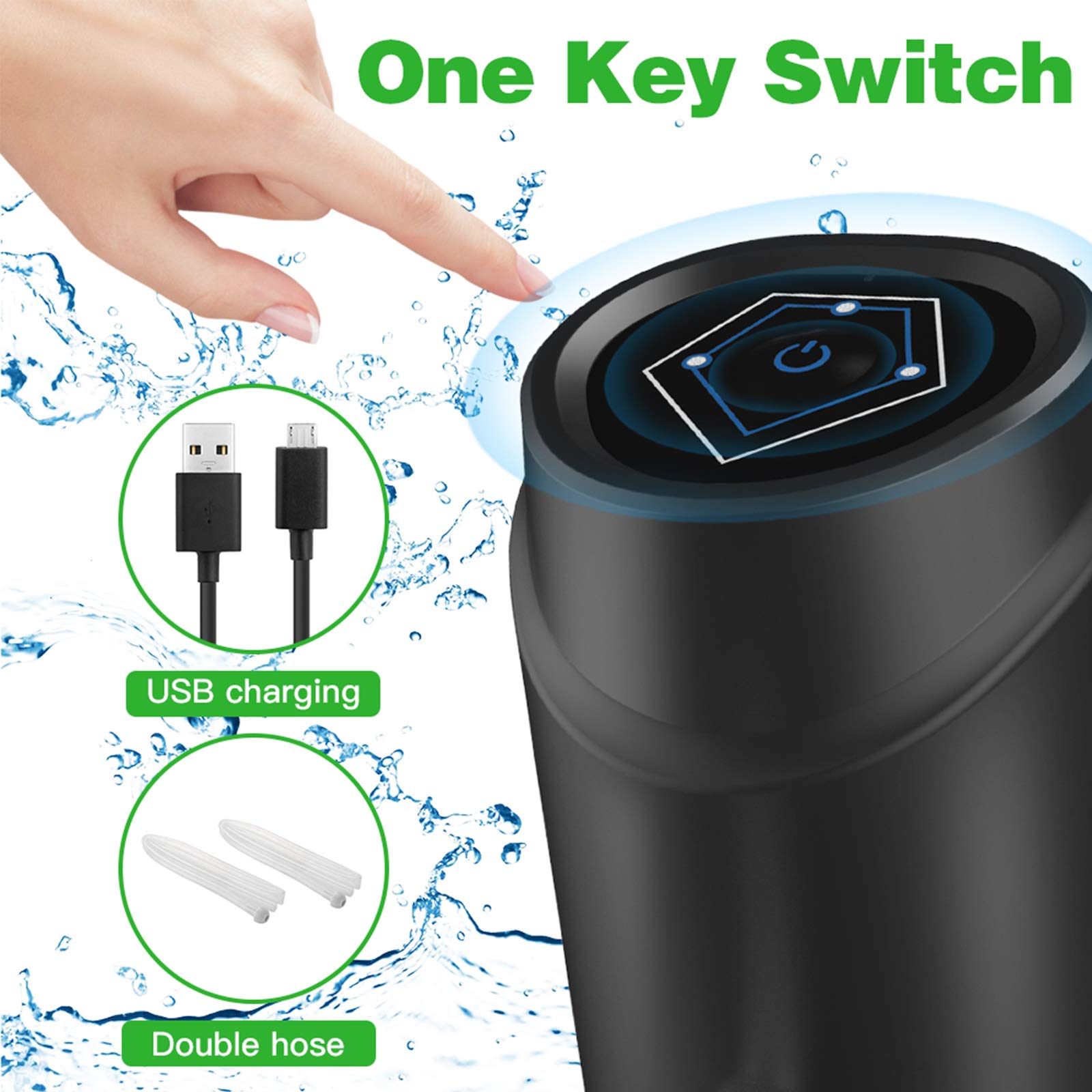 5 Gallon Electric Drinking Portable Water Dispenser  Universal USB Charging Water Bottle Pump For 2-5 Gallon With 2 Silicone