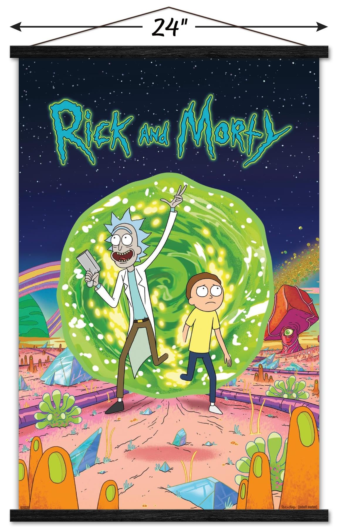 Trends International Rick And Morty - Cover Wall Poster, 22.375'' X 34'', Print And Black Hanger Bundle
