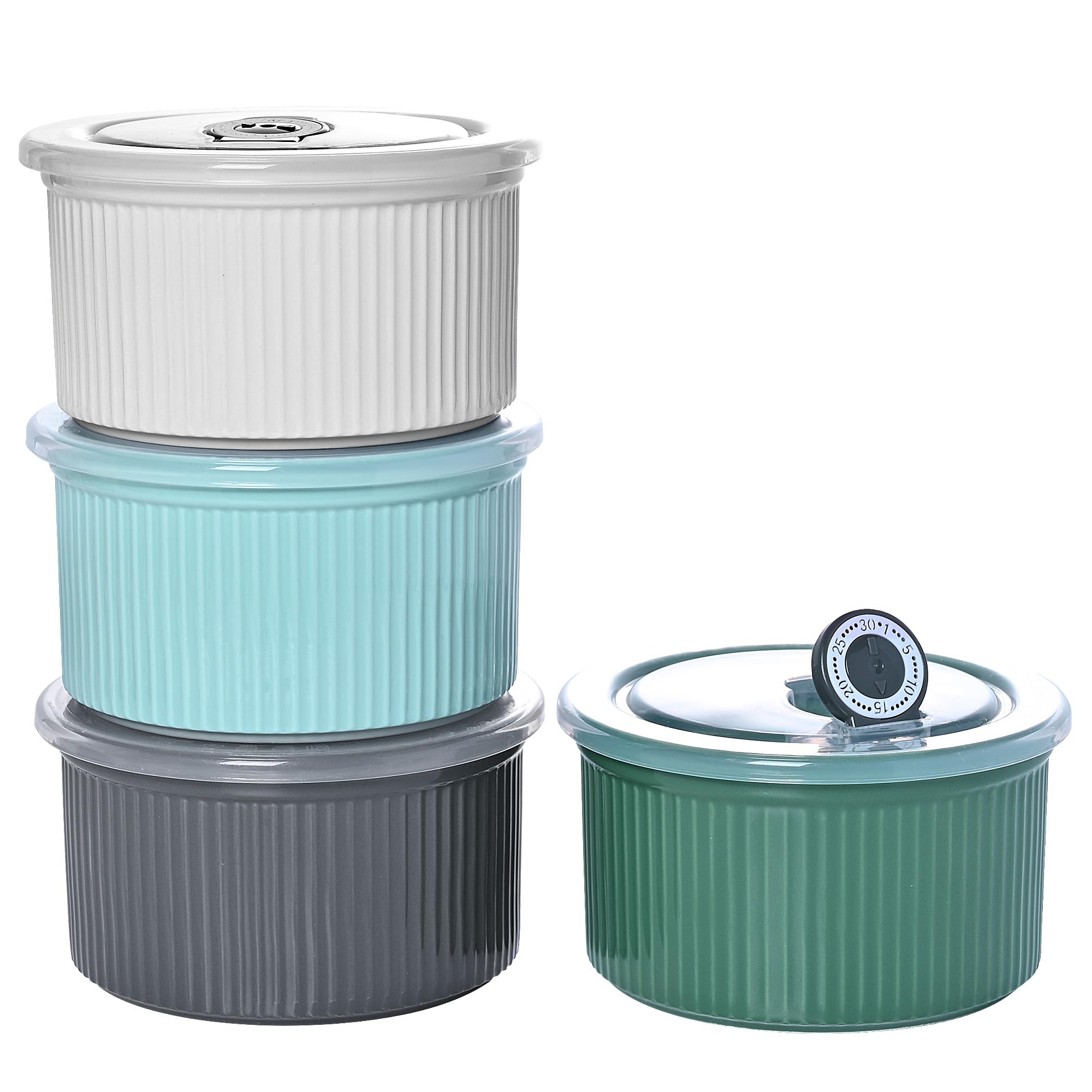 Ceramic Bowls With Lids, 20 Oz Microwave Safe Food Container For Serving Cereal, Soup, Salad, Meal Prep, Storing Leftovers, Picn