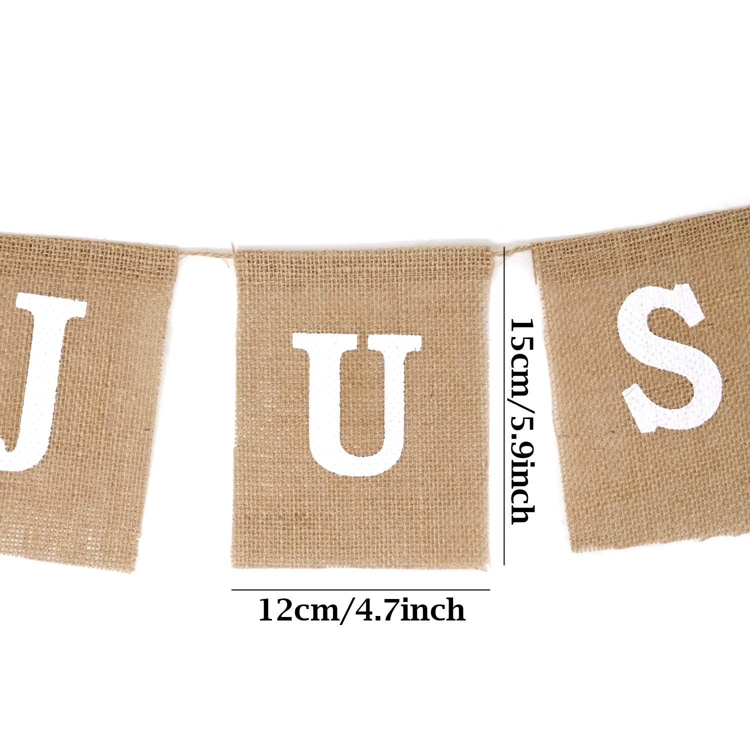Honbay Just Married Bunting Banner Vintage Burlap Banner For Wedding, Bridal Shower, Bachelorette Party, Photo Props,Etc