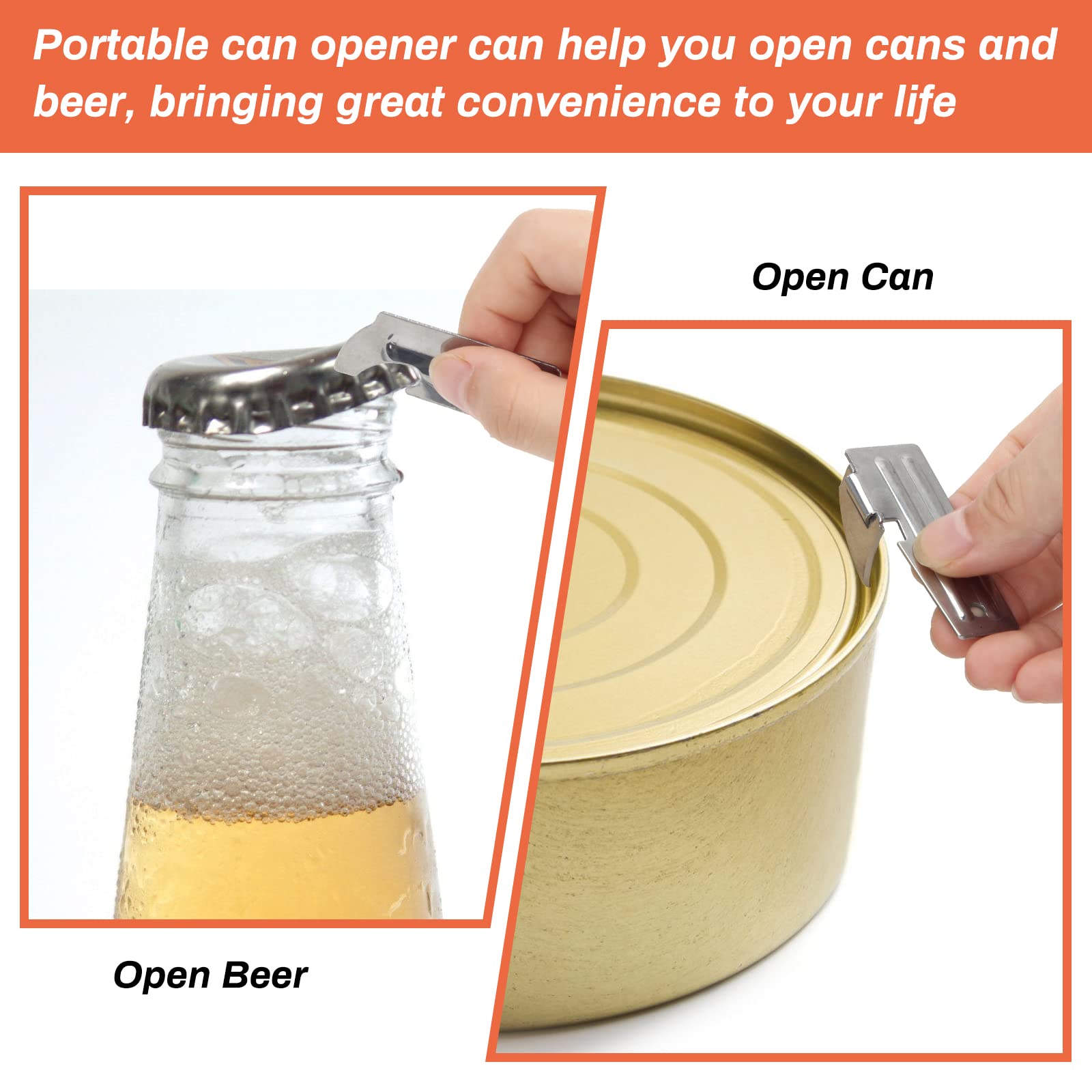 12 Pieces Military Style Can Openers With Key Rings, Anglecai P-51 And P-57 Military Can Openers Camping Can Openers Stainless S