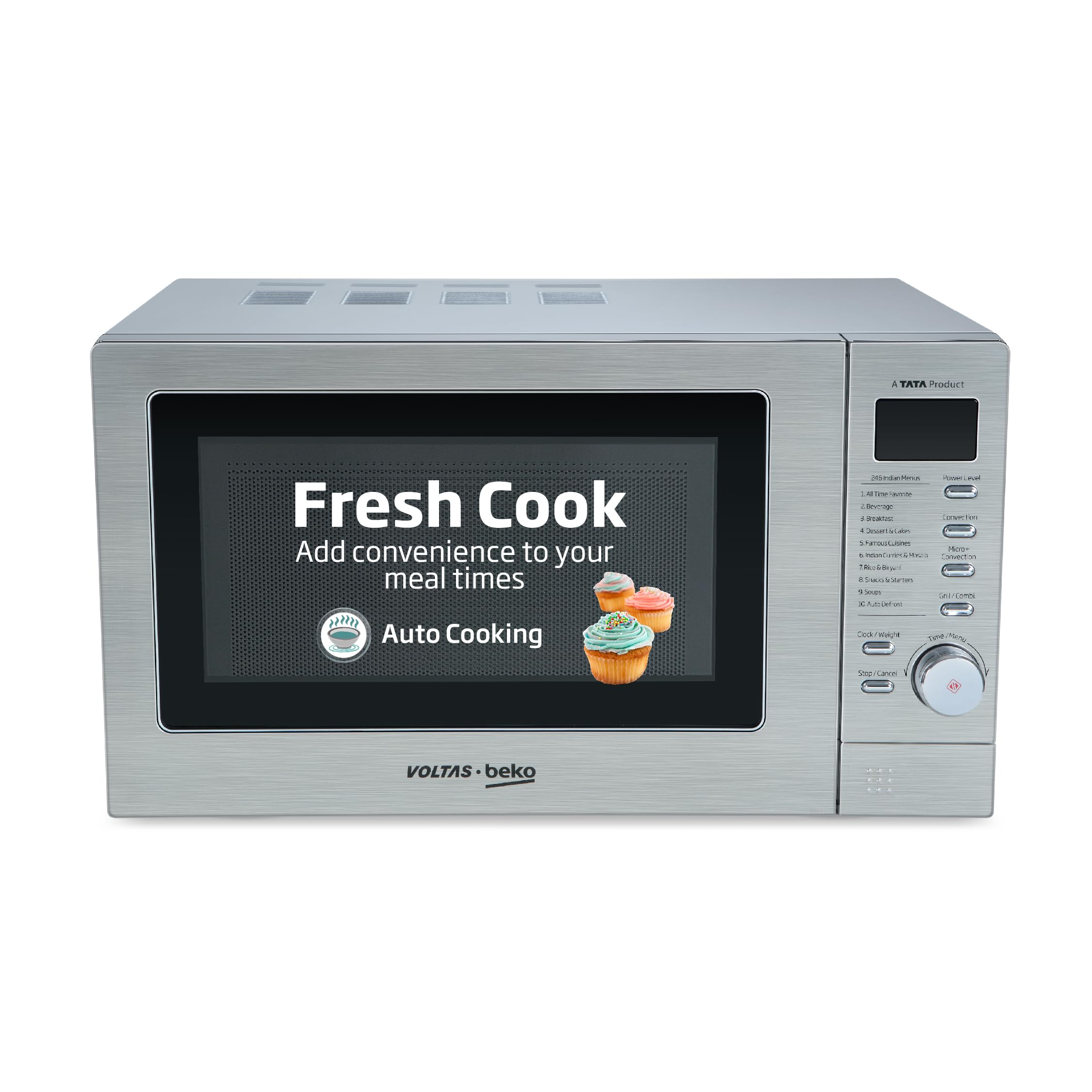 Voltas Beko 20 L Convection Microwave Oven, 10 Power Levels (Mc20Sd, Silver)