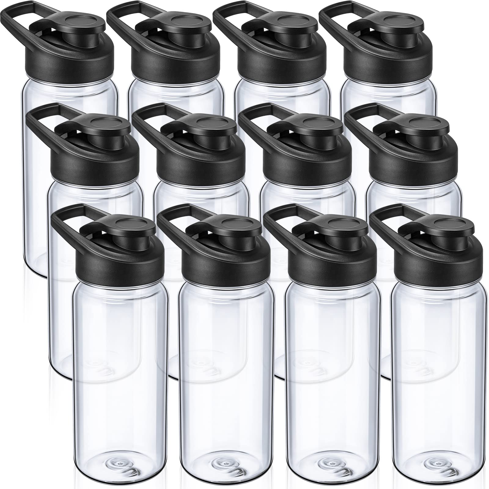 Mimorou 12 Pcs Plastic Water Bottles Bulk 17 oz, Clear
