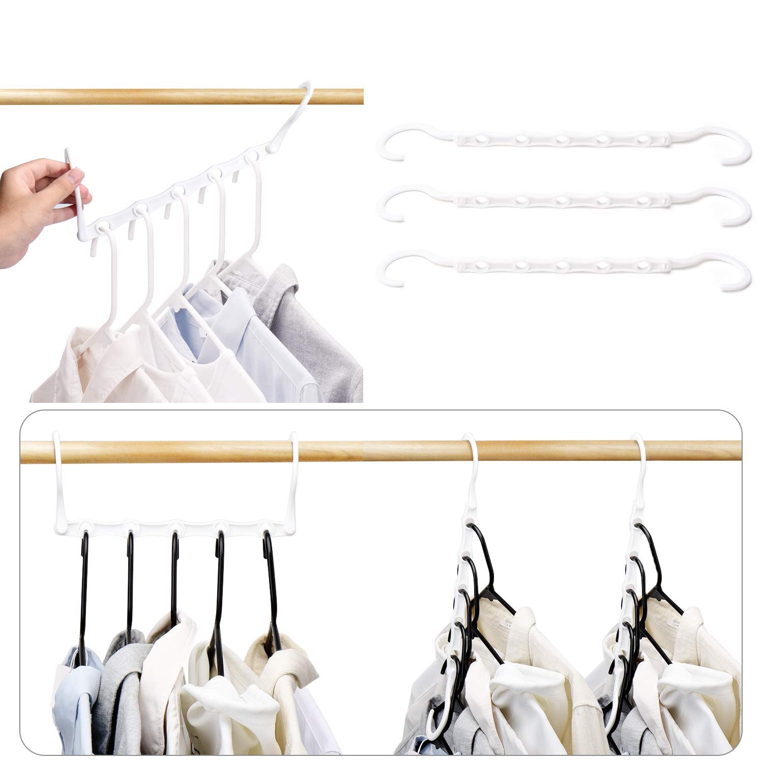 House Day Closet Organizers And Storage, Space Saving Hangers White, Closet Organizer Space Saver 80%, Sturdy Plastic Magic Hang