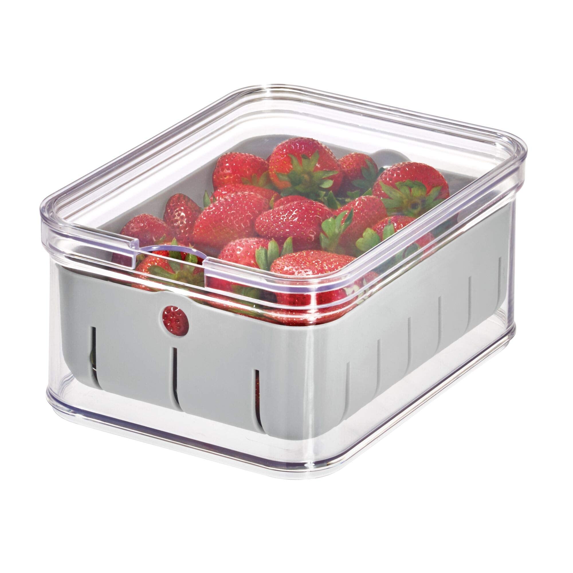 Idesign Recycled Plastic Crisp Produce Storage Containers With Lid And Colander Basket Designed To Keep Food Fresh Longer, 8.32