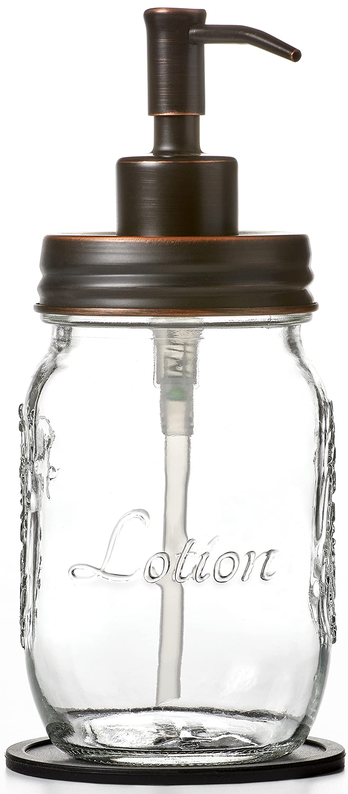 Mason Jar Soap And/Or Lotion Dispenser For Hand Sanitizer, Liquid Soap Or Hand/Body Lotion (Oil Rubbed Bronze, Single 16Oz)