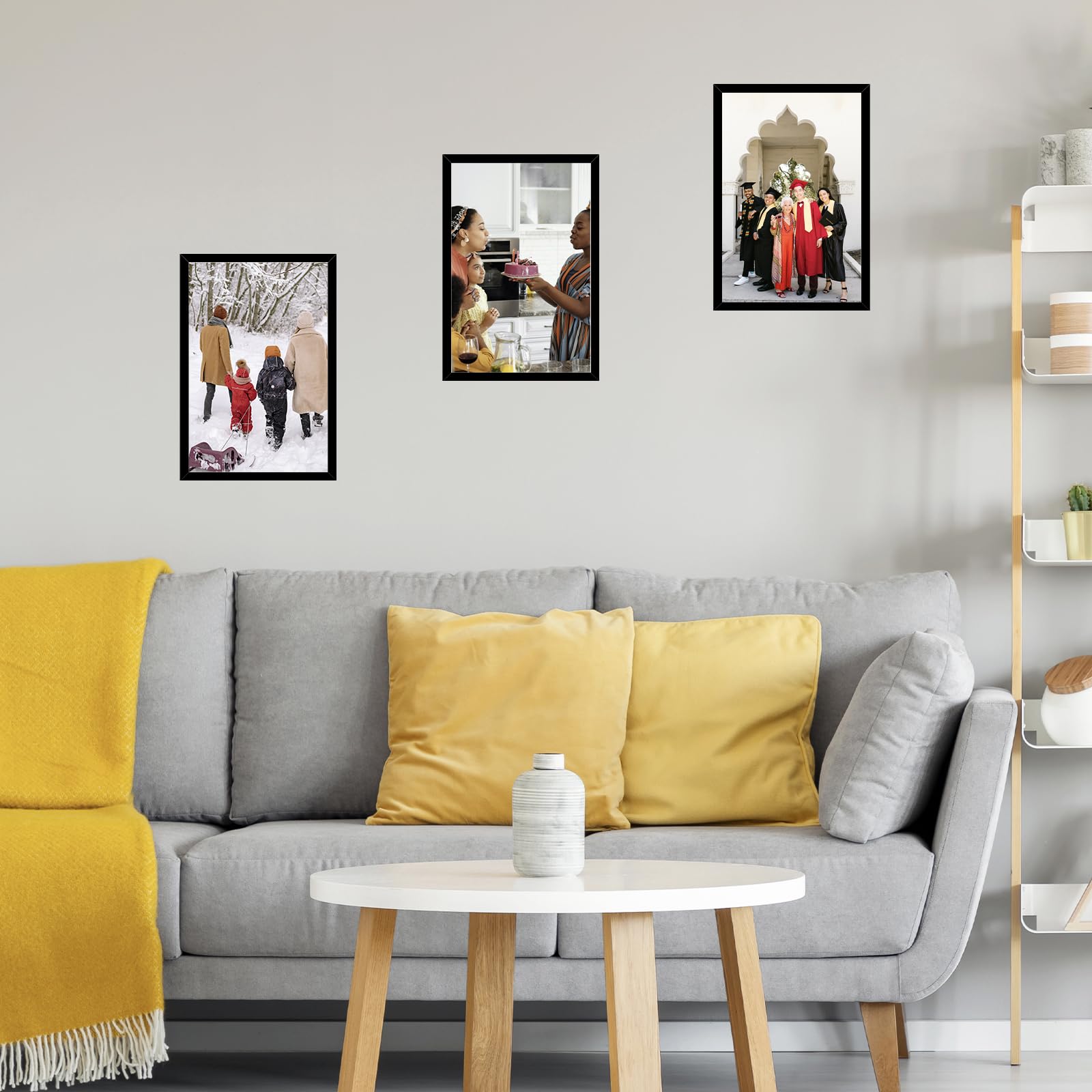 JCJMY 9x14 Picture Frame Black for Wall Hanging, Wall Mounting Horizontally or Vertically, 9 x 14 Wall Gallery Poster Photo Fram