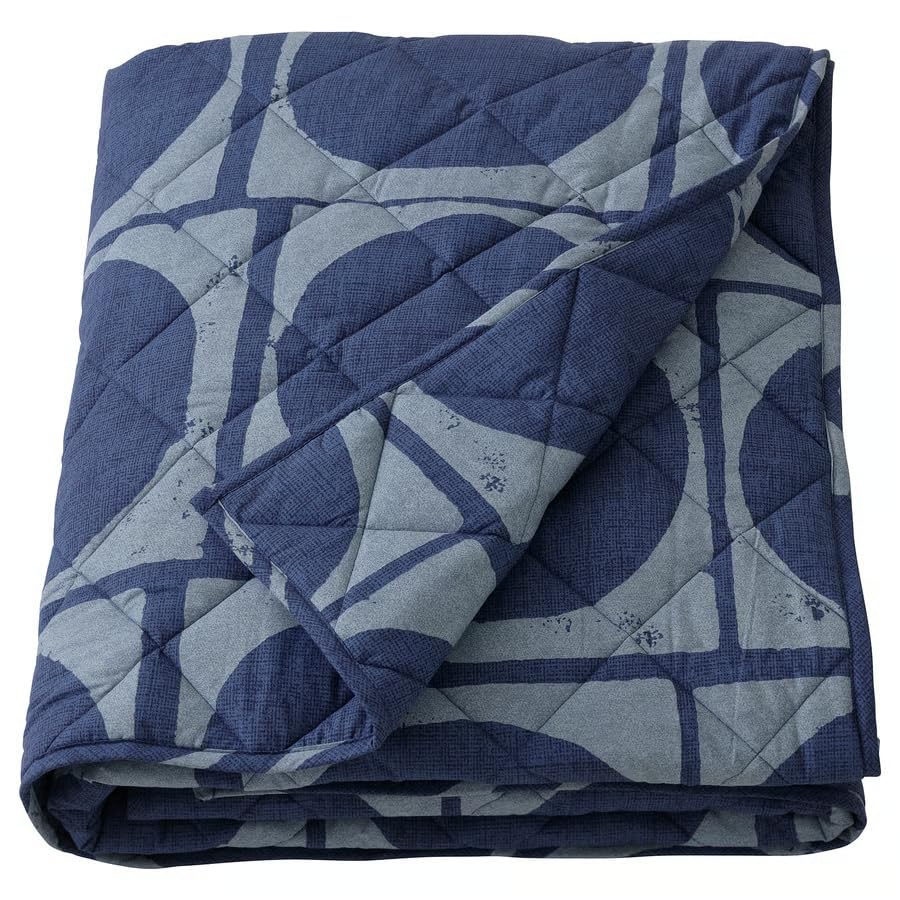 Stork Jordranunkel Comforter, Cotton Viscose Blend, Dot Pattern, Machine Washable, Soft Brushed Surface (Dark Blue, 150X250 Cm)