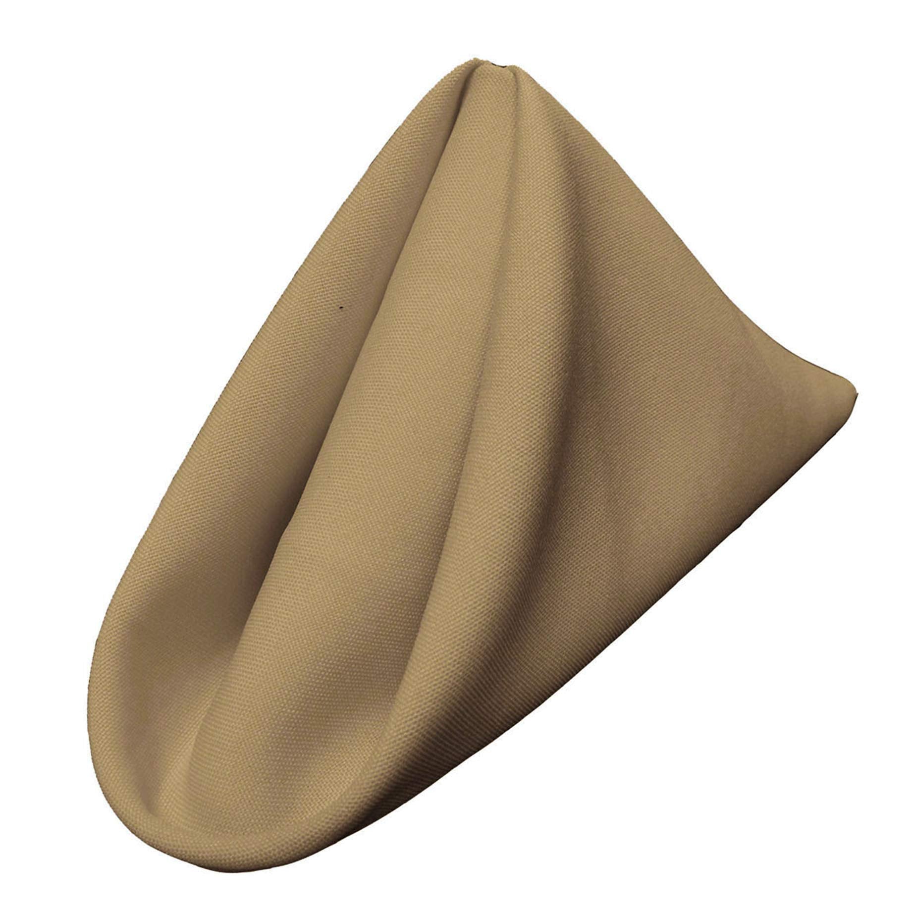 LA Linen Pack-10 Polyester Poplin Napkin 18 by 18-Inch  Taupe