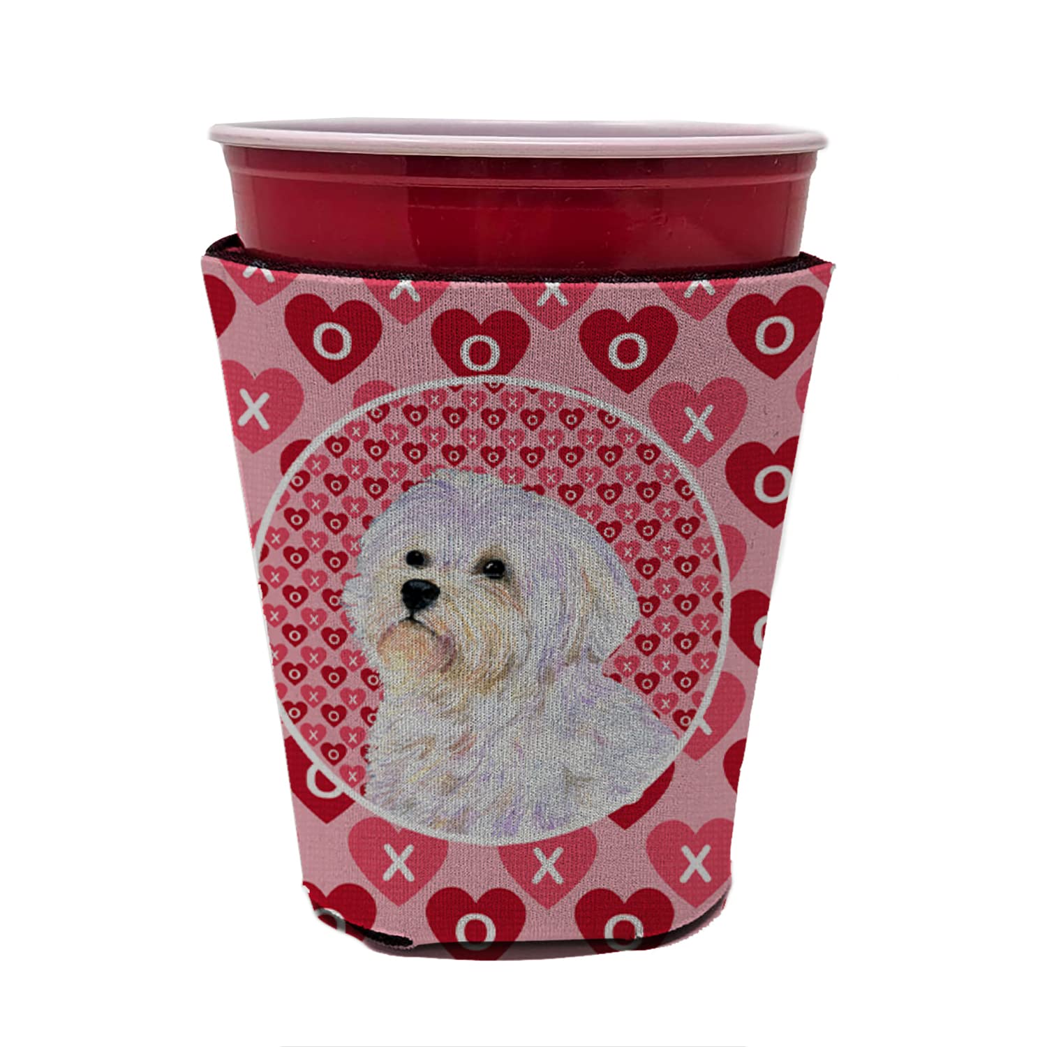 Maltese  Red Solo Cup Beverage Insulator Hugger