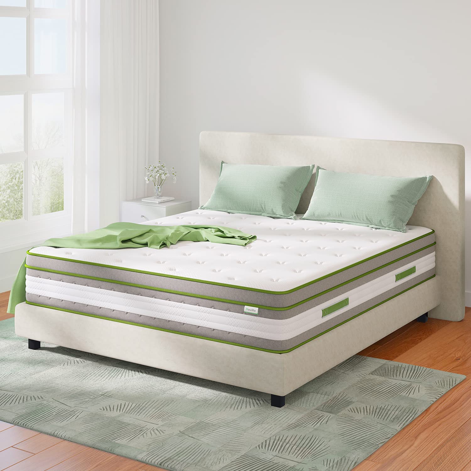 Novilla Full Size Mattress, 12 Inch Hybrid Pillow Top Full Mattress in a Box with Gel Memory Foam & Individually Wrapped Pocket 