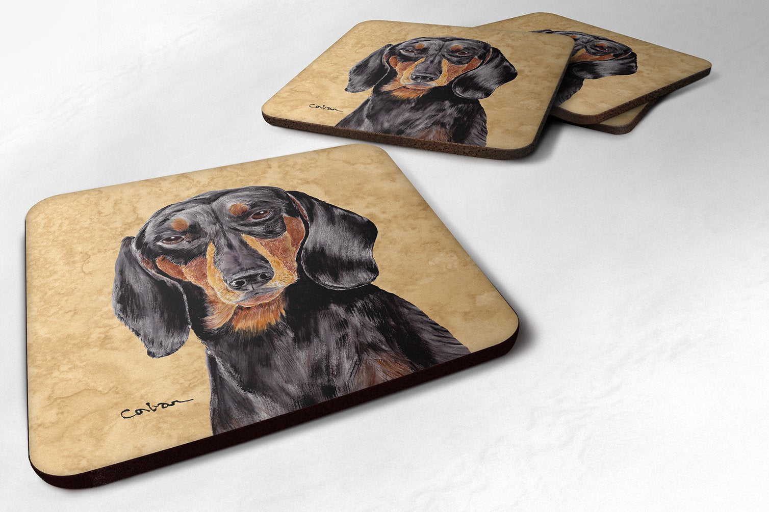 Carolines Treasures Dachshund Foam Coasters (Set of 4), 3.5 H x 3.5 W, Multicolor