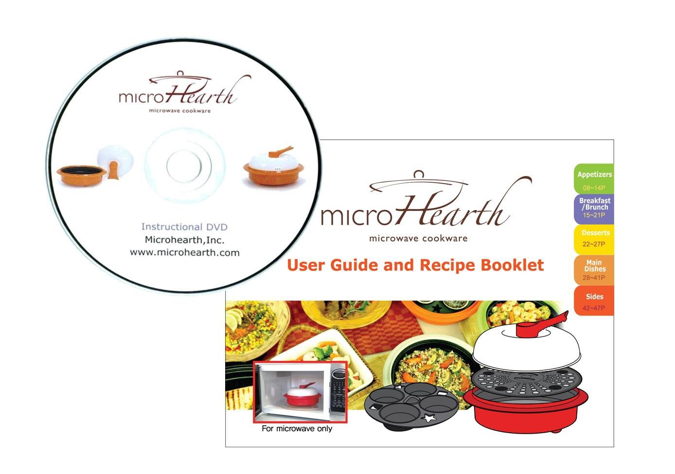Microhearth 1.5-Quart Nonstick 4-piece Everyday Pan Set for Microwave Cooking, Red