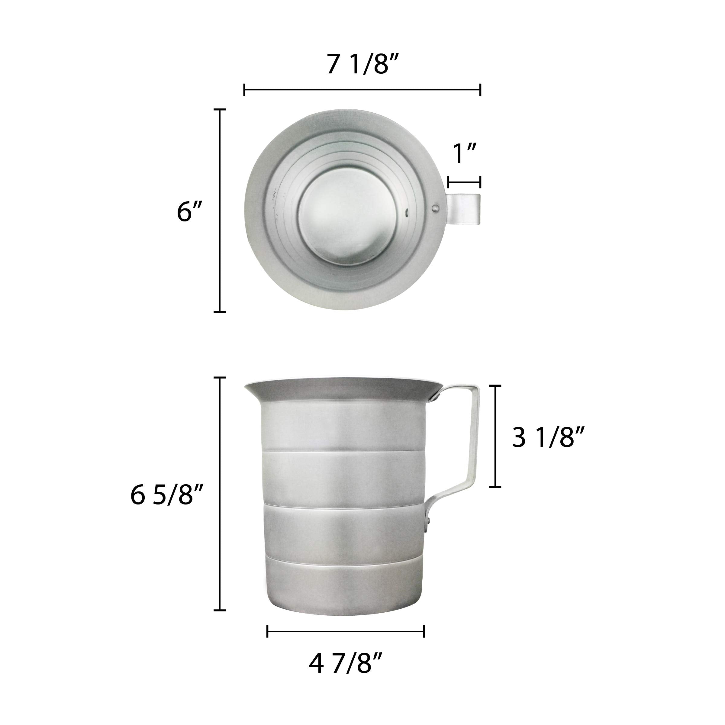 Thunder Group Measure Cup, 2 Quart, Silver