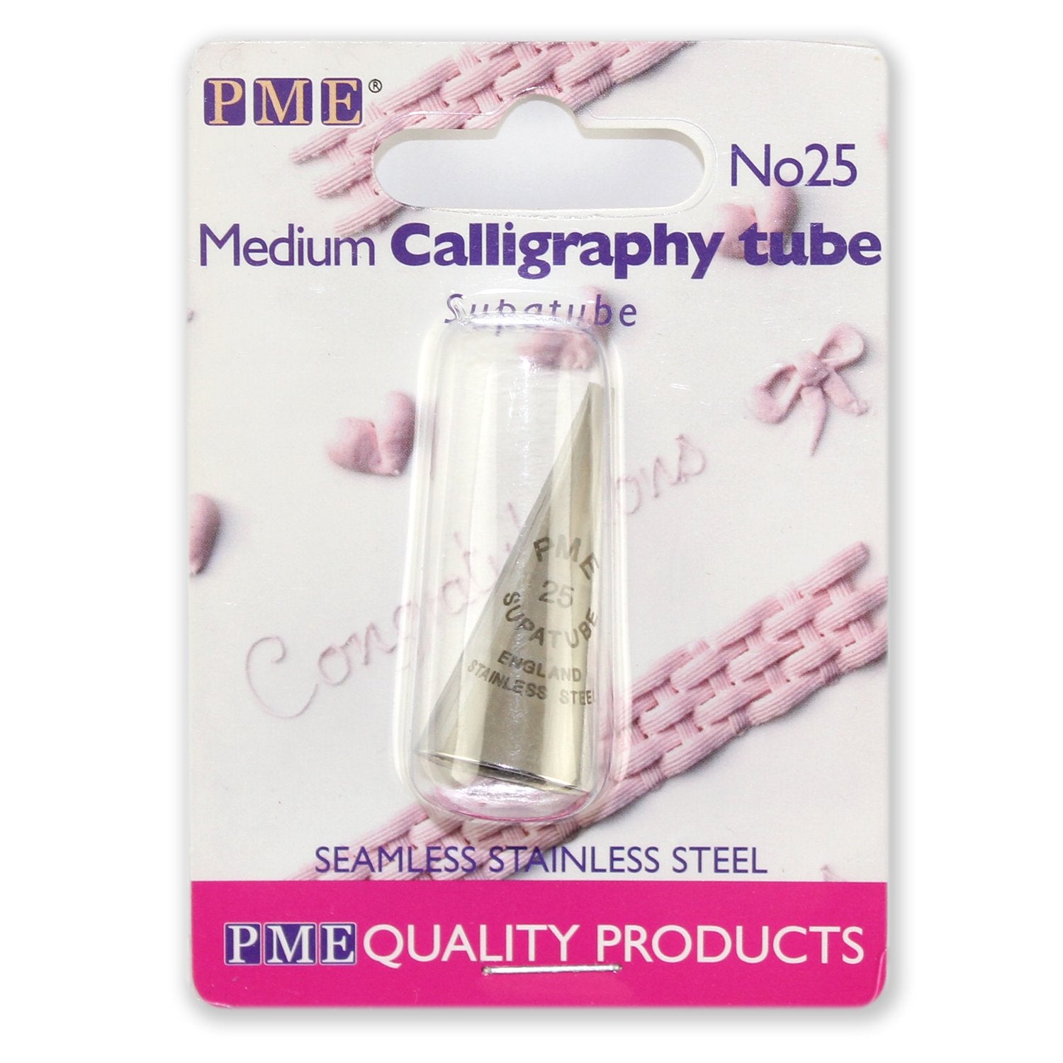 Pme Seamless Stainless Steel Medium Calligraphy Supatube, Standard, Silver
