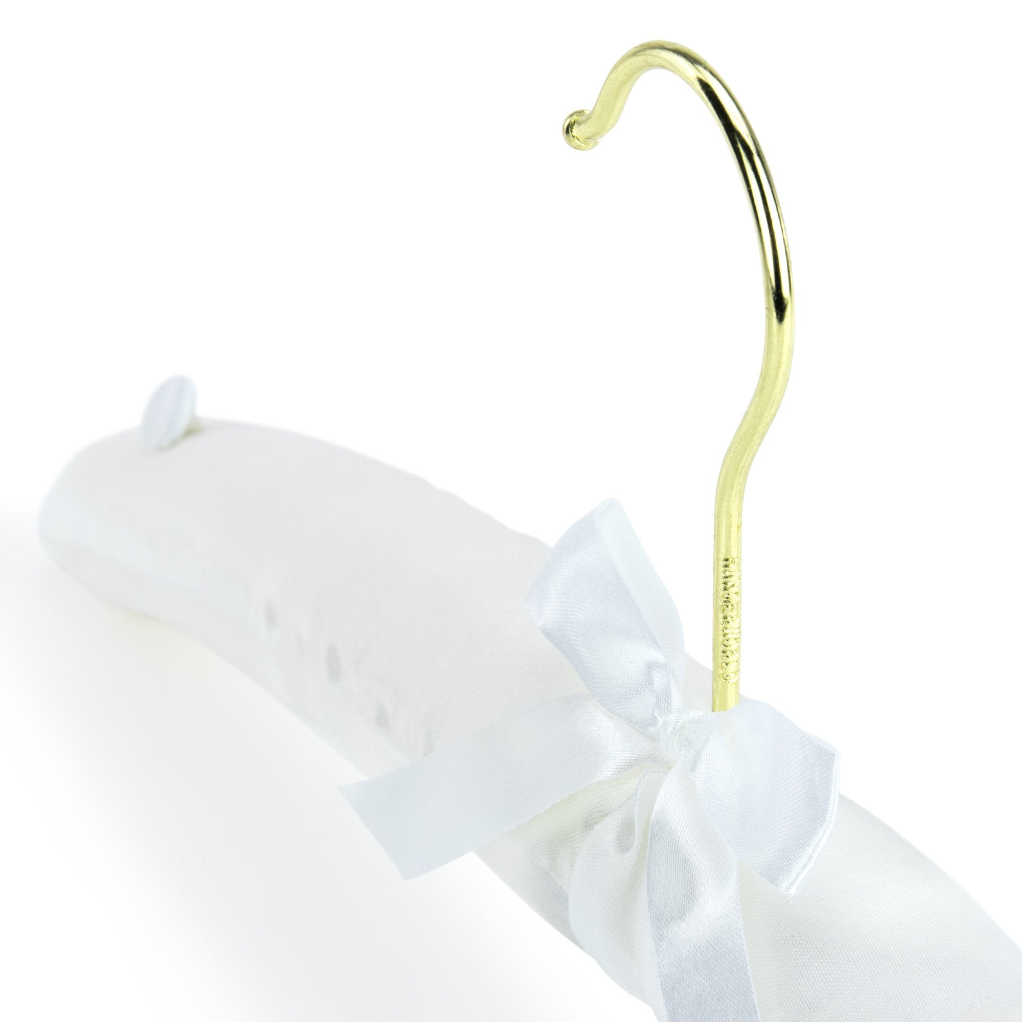 Hangerworld 5 Pack Of White Satin Padded Hangers, 17Inch Bridesmaid Bridal Bride Hanger For Wedding