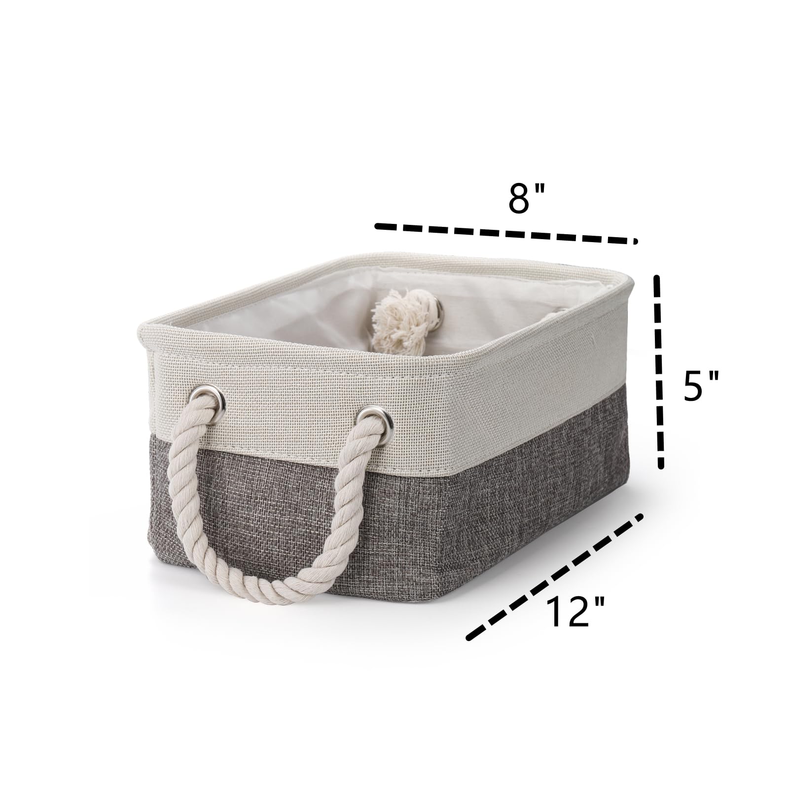 Dicunoy 6 Pack Storage Baskets For Organizing, Small Cloth Basket Bins With Handles, Empty Gift Baskets, Fabric Canvas Boxes For