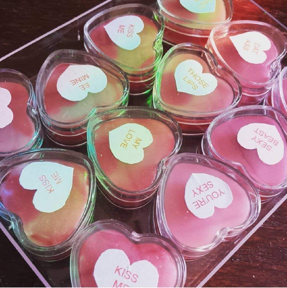 48Pcs 4Ml 0.14Oz Mini Empty Clear Refillable Plastic Heart Shape Pot Jars Cosmetic Sample Containers With Lids Best For Nail Pow