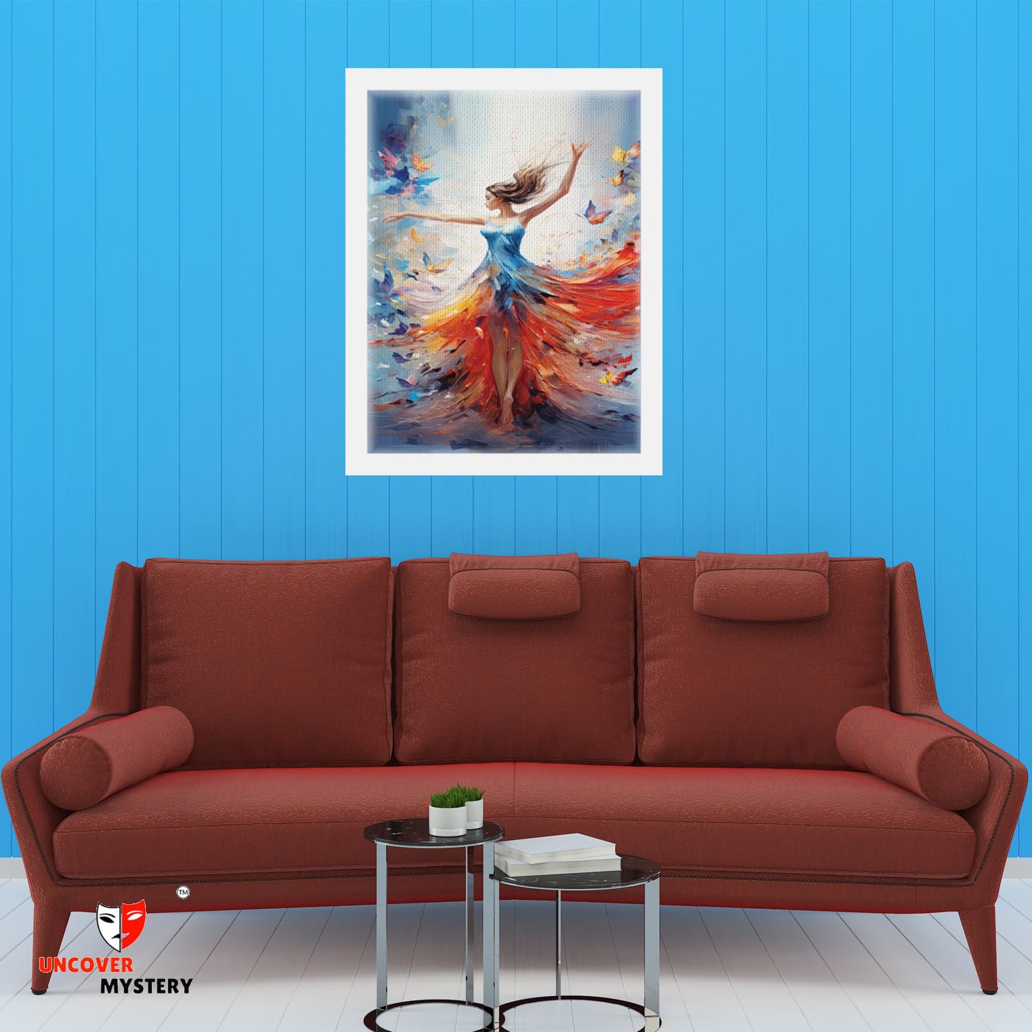 Uncover Mystery Dancing Girl Painting Print On Polyster Canvas Framed, Wall Art For Home, Office, Living Room Wall Decoration, (
