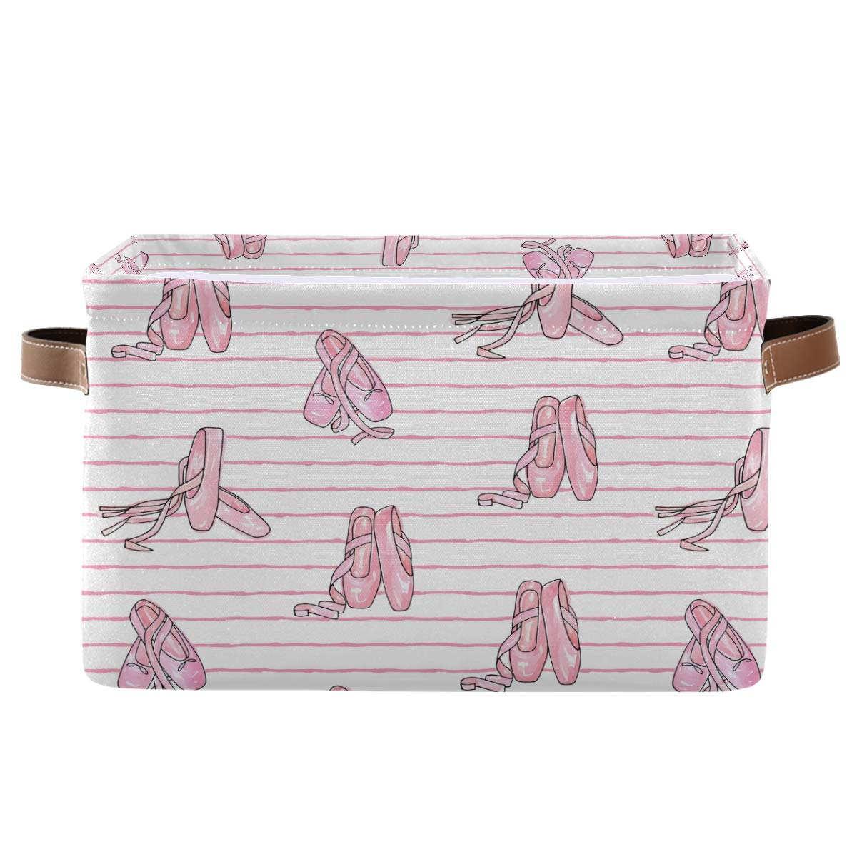 Keepreal Ballet Shoes Storage Basket Bin, Large Cube Storage Box Canvas Collapsible Storage Organizer For Home Office Closet - 1