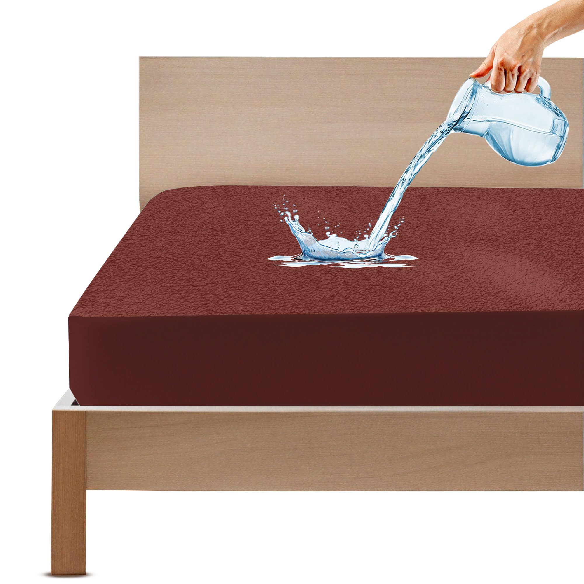 GADDA CO Breathable Waterproof Mattress Protector with Elastic Straps, Fitted Lycra Mattress Protector, Hypoallergenic Bed Prote
