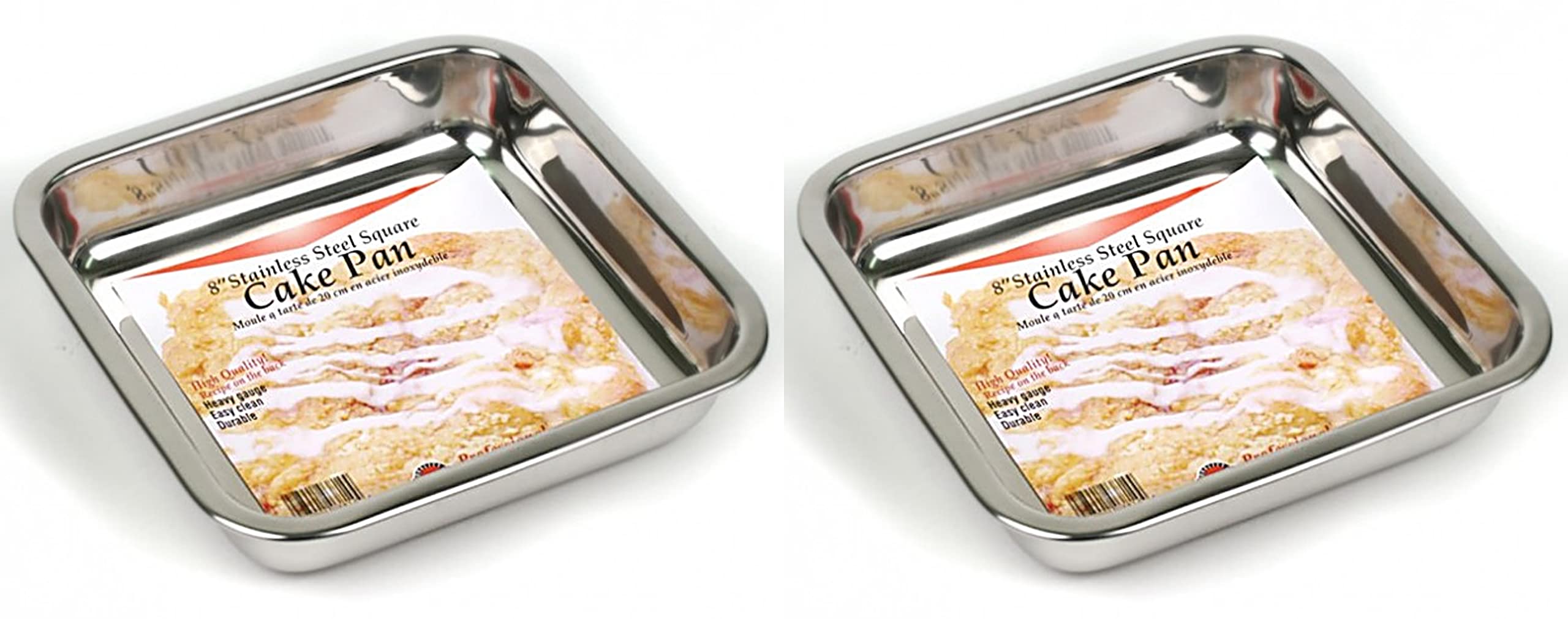 Happy Sales 8-Inch Stainless Steel Cake Pan Set Of 2