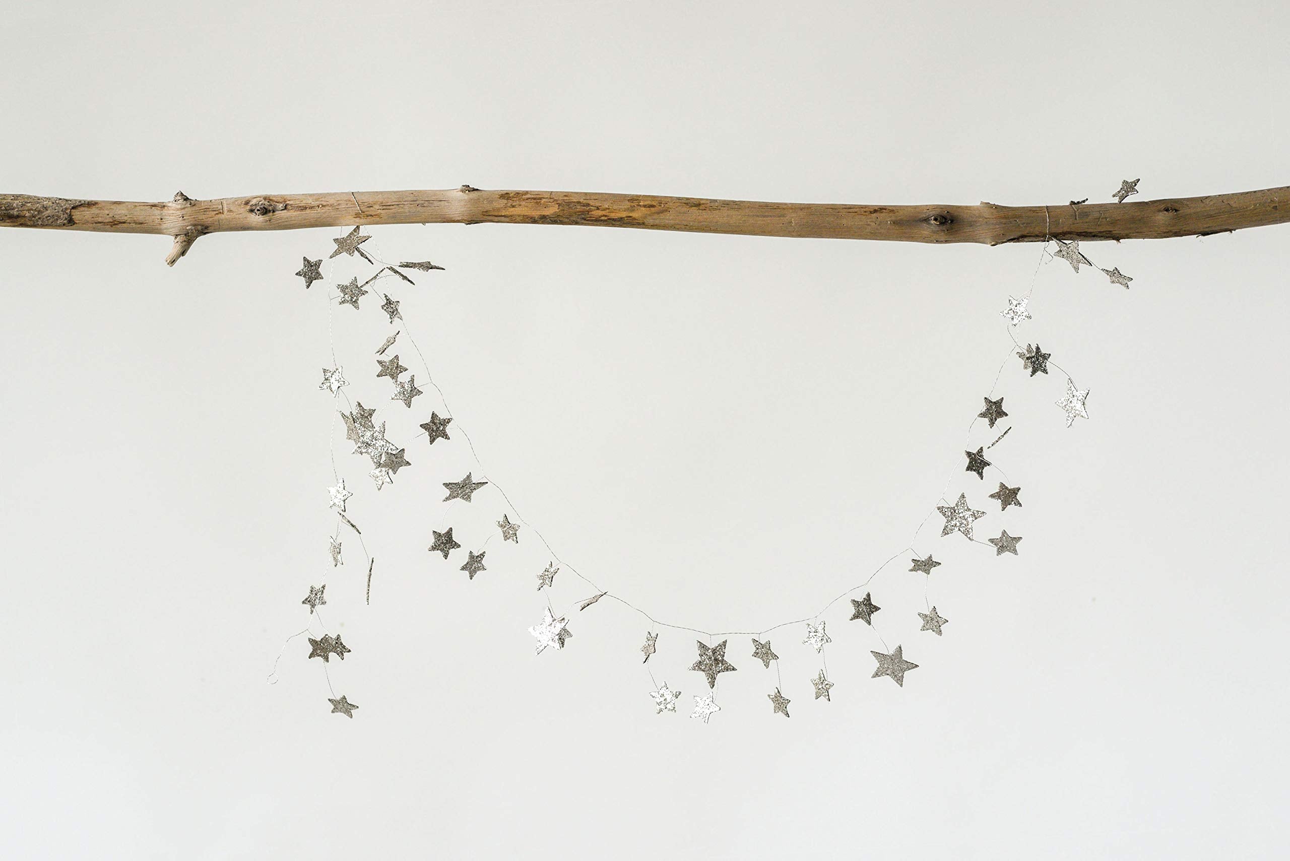 Creative Co-Op 72 Star Shaped Garland with Glitter