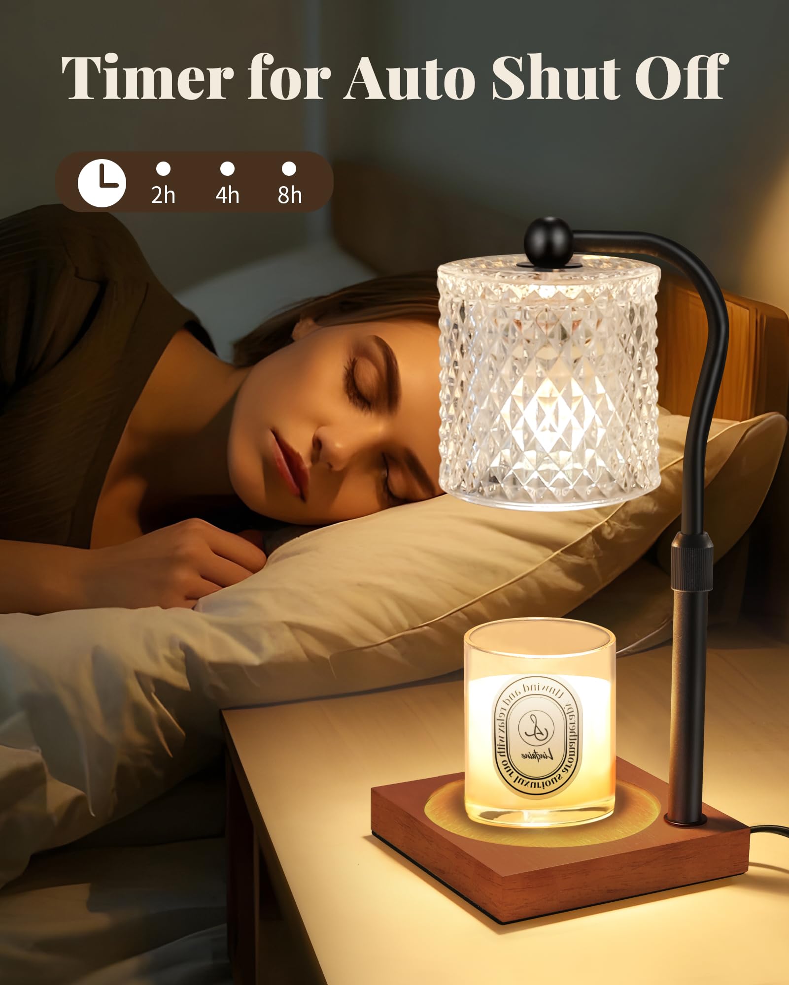 Candle Warmer Lamp with Timer Dimmer Adjustable Height, Birthday Housewarming New Home Decor Gifts for Women, Electric Wax Warme