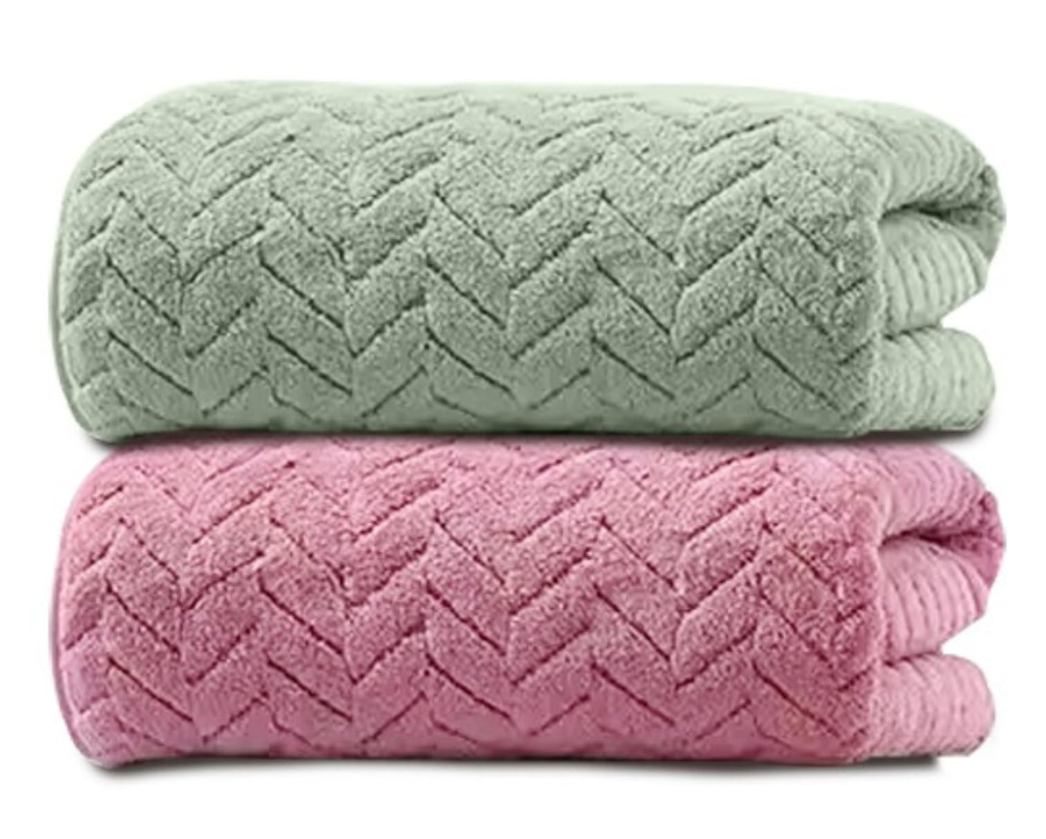 Maxoshine Microfiber Towels For Bath Large Size-Super Soft Coral Fleece Bathing Towel With Hook Quick Dry Super Absorbent-Bath T
