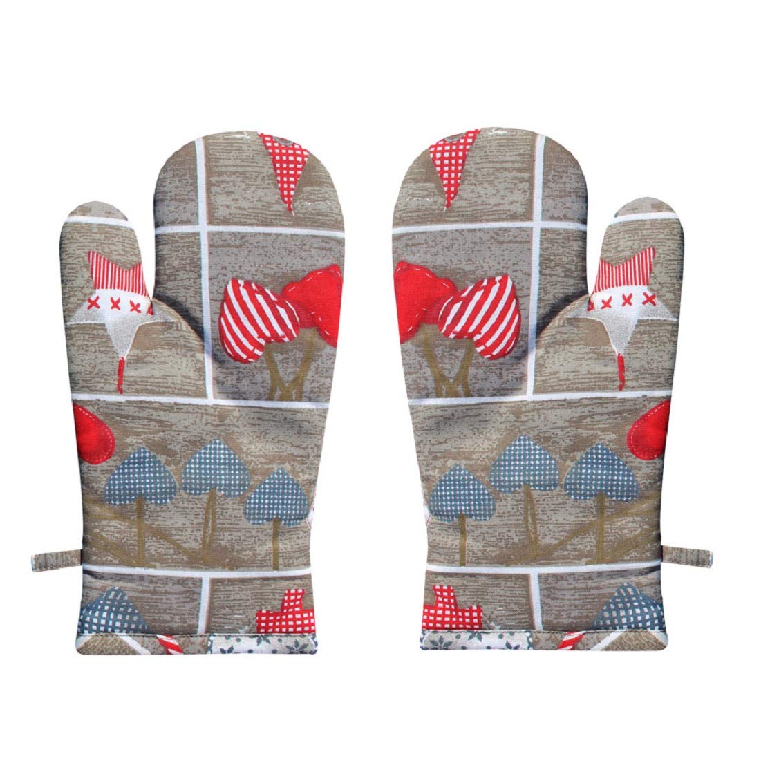 Airwill, 100% Cotton Kitchen Padded Oven Gloves, Mitts (Pack Of 2)