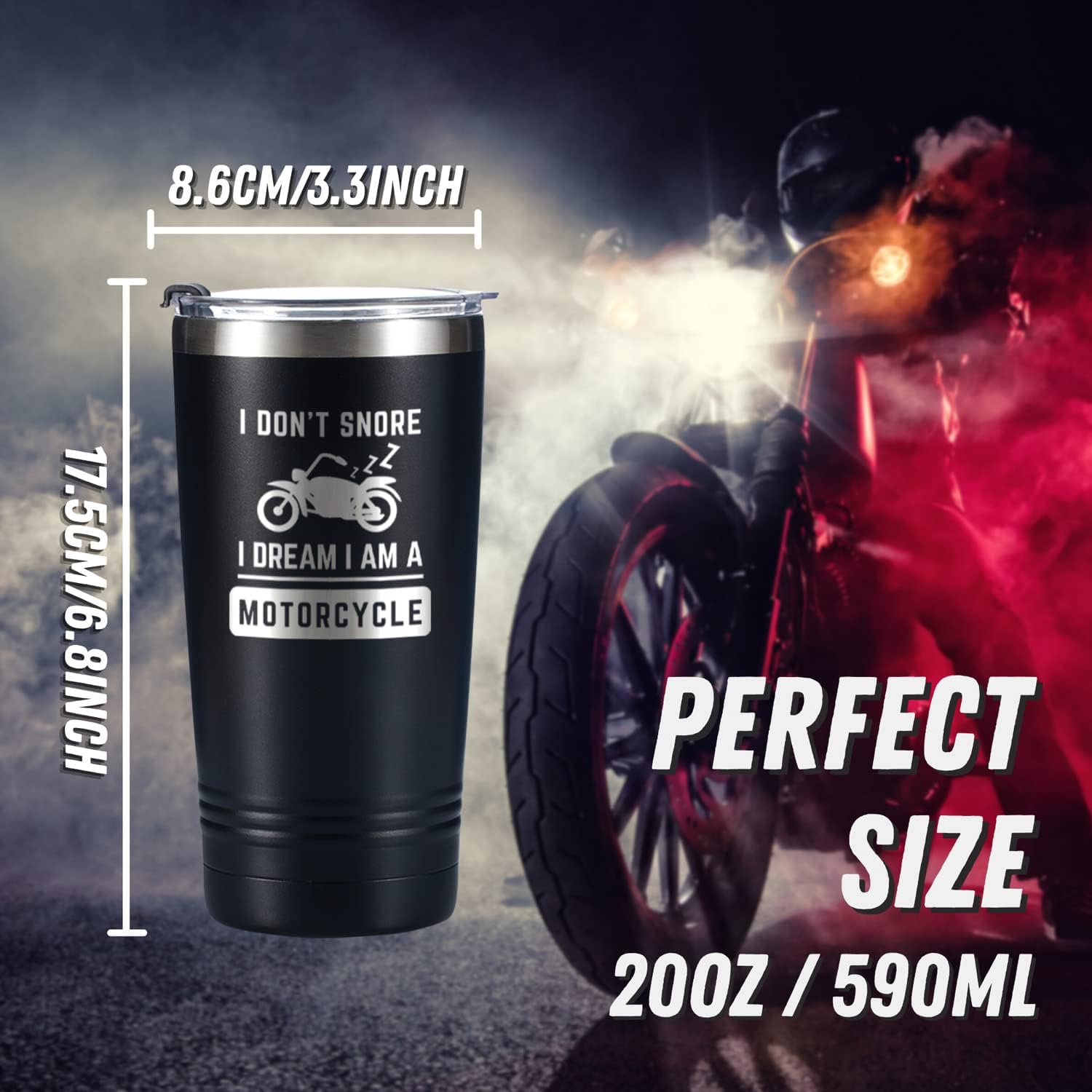 Onebttl Motorcycle Gifts For Men, Tumbler Travel Coffee Mug, Dad Grandpa Biker Rider Father'S Day, Birthday, Stainless Steel 20O