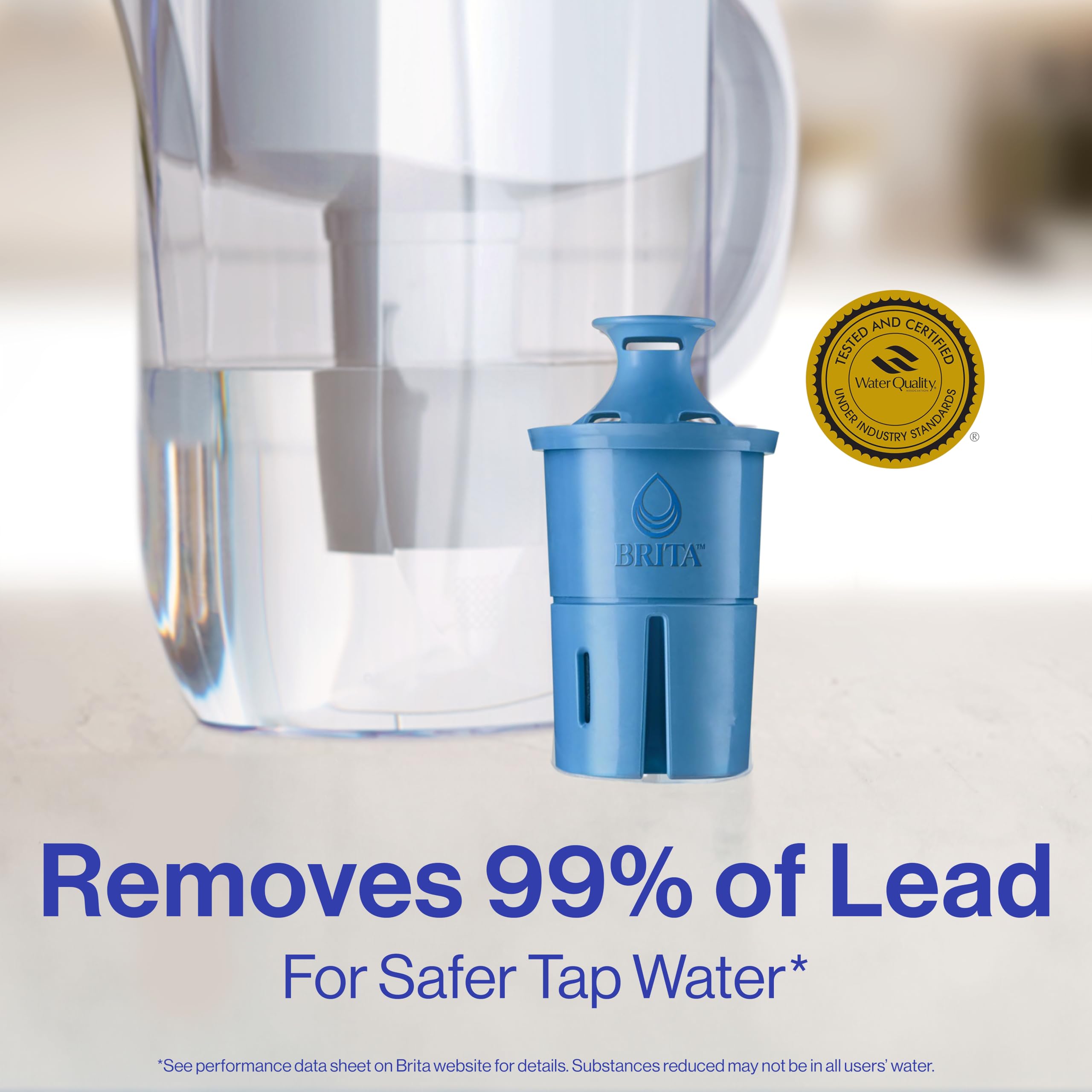 Brita Everyday Elite Water Filter Pitcher With Smartlight Filter Change Indicator, Bpa-Free, Reduces 99% Of Lead, Lasts Six Mont