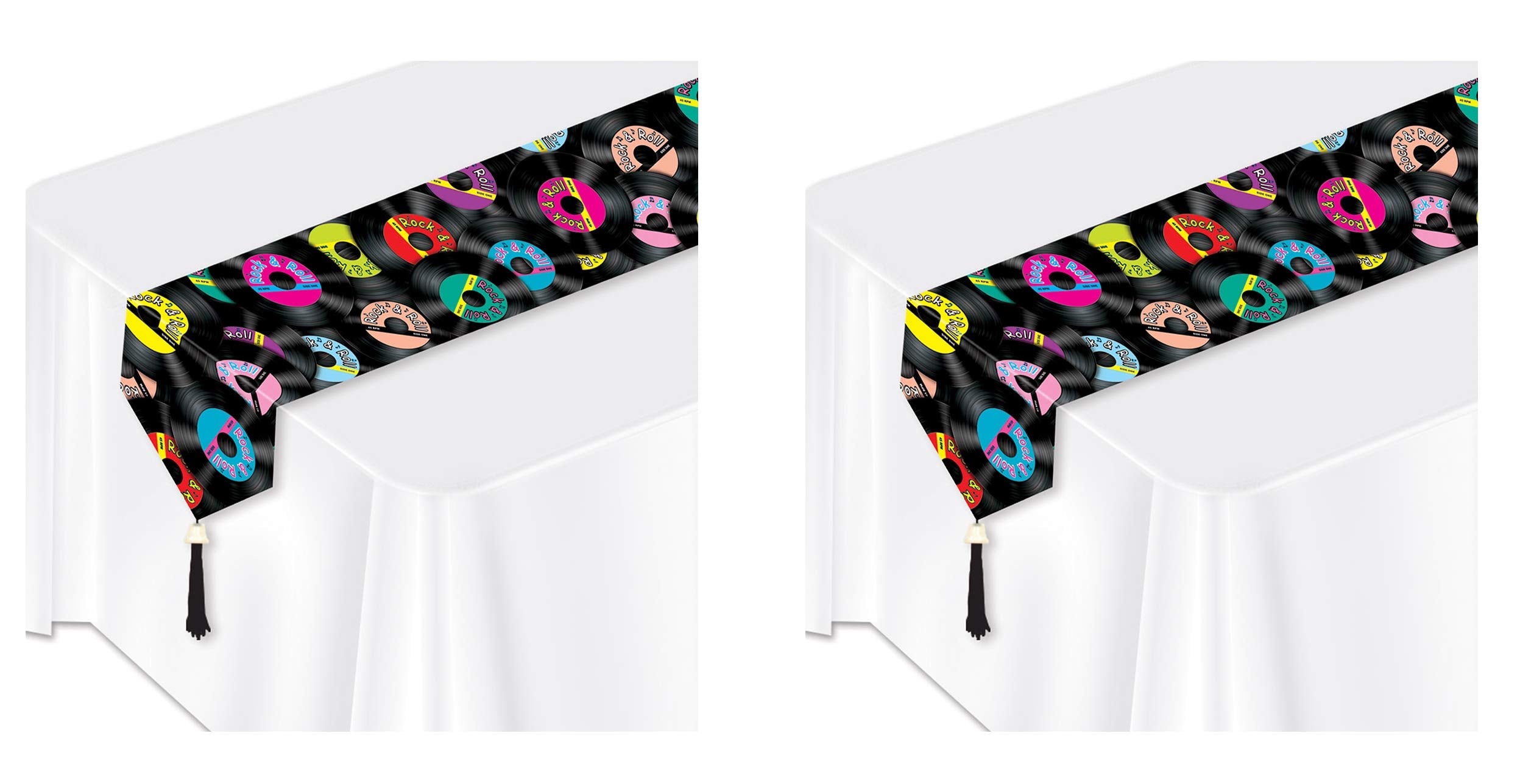 Printed Rock & Roll Table Runner Pack Of 2