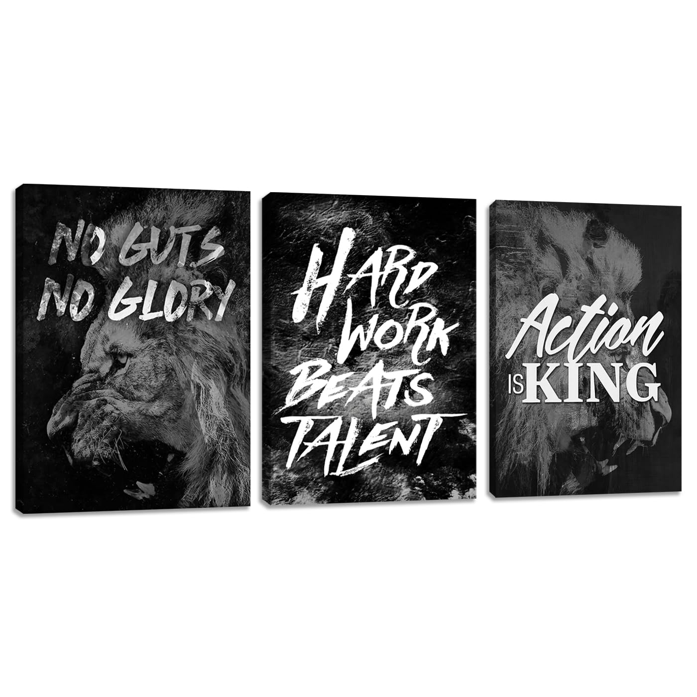 Black Office Wall Art Inspirational Canvas Wall Art Motivational Office Decor 3 Pieces Motivational Positive Quotes Wall Decor P