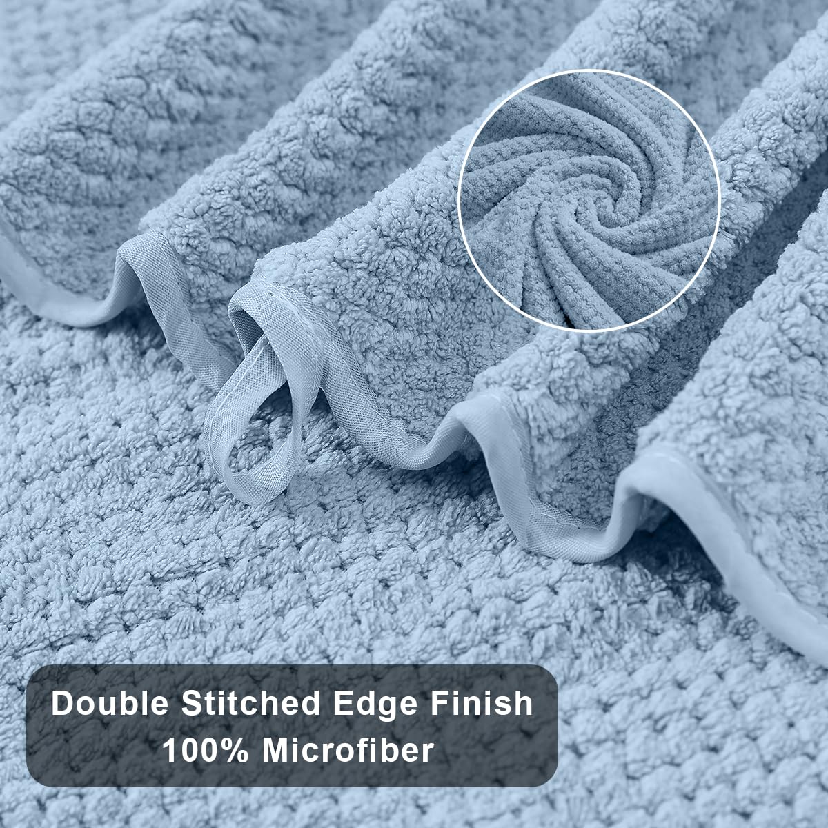 Hailea Extra Large Bath Towels Set 35X70 Inches - Blue Luxury 600 Gsm Oversized Bath Sheet Towel,Ultra Soft Microfiber - Quick D