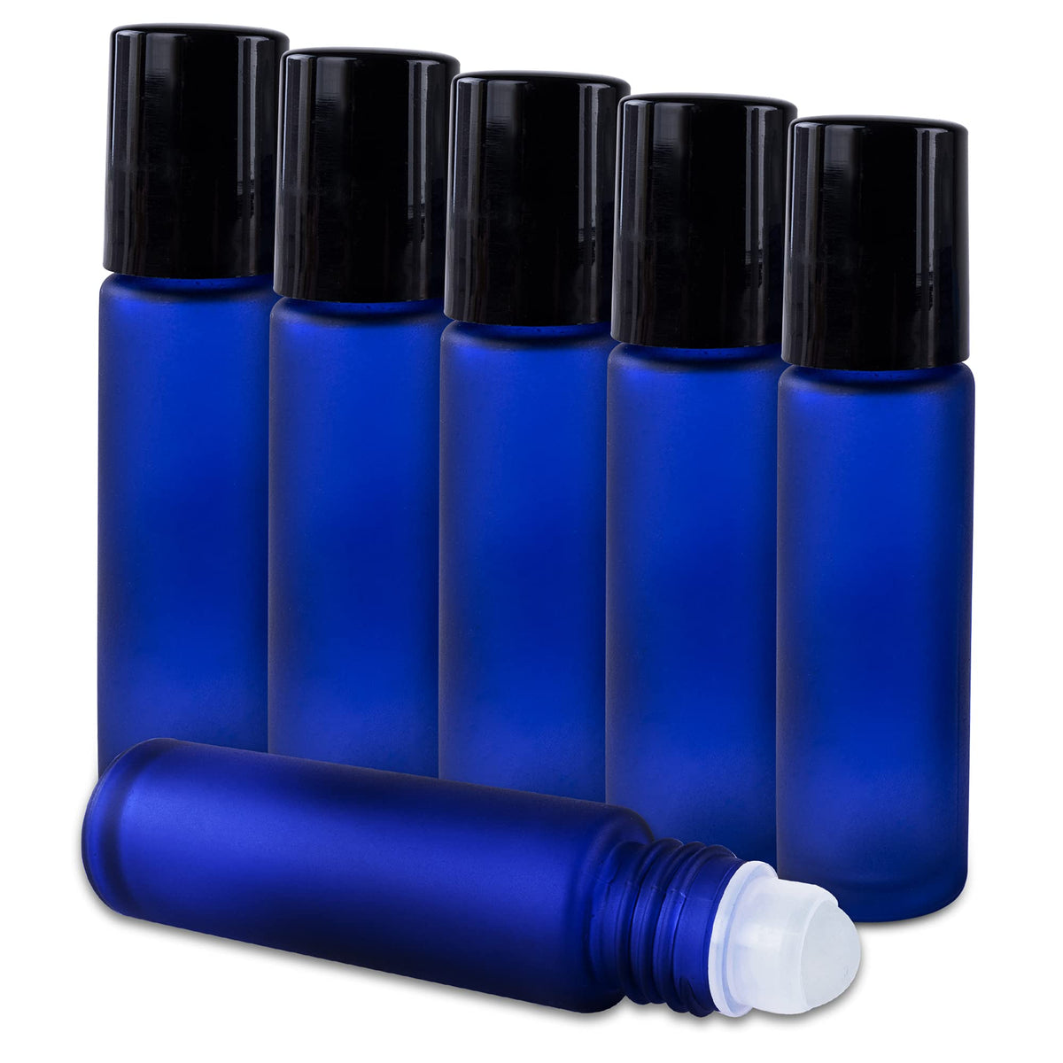 Super Z Outlet Cobalt Blue Glass Roll On 10Ml (1/3Oz) Bottles Glass Container Tubes Roll-On Bottles With Ball Tips For Homemade