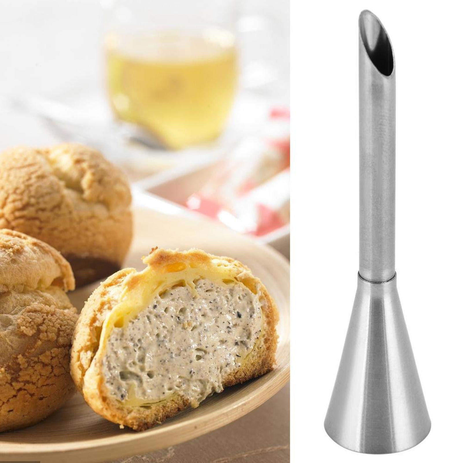 Cream Icing Piping Nozzle Tips, Metal Piping Tip Pastry Filler Injector, Stainless Steel Long Puff Nozzle Decor For Filling Donu