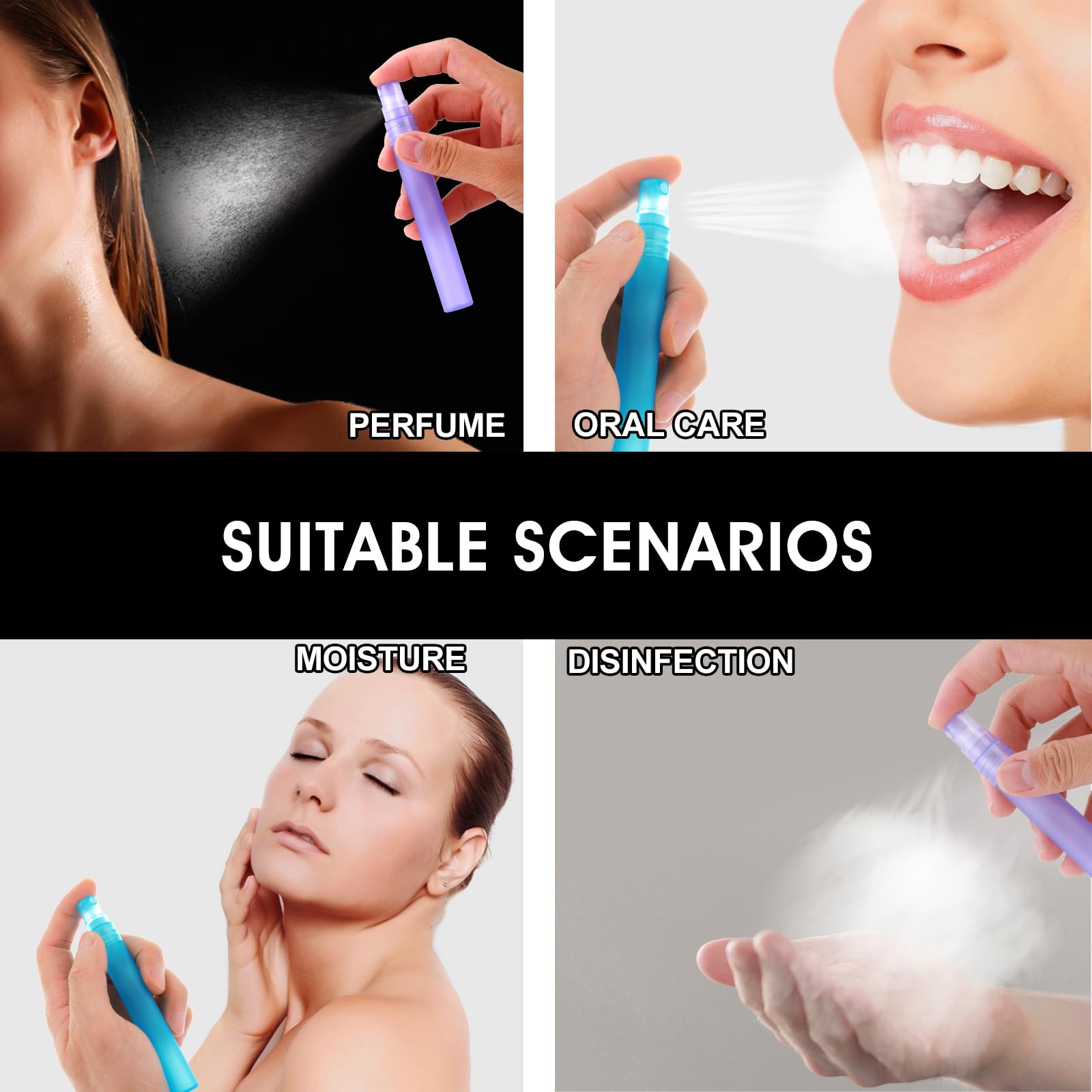 Cobee Mini Portable Spray Bottles, Refillable Perfume Bottles Travel Size Small Sample Empty Bottle Containers Travel Outings Sp