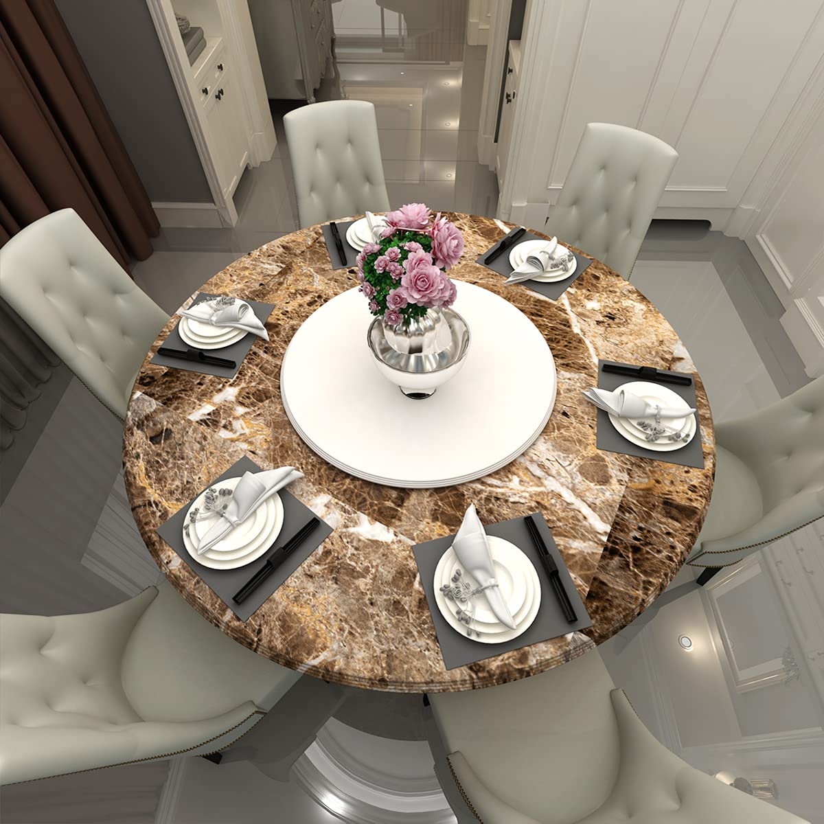 JSEVEM 15.74''?93.7'' Brown Marble Contact Paper Faux Granite Wallpaper Peel and Stick Vinyl Wrap Self Adhesive Wall Paper Waterproof Furniture Sticker for Kitchen Countertops Cabinet Bedroom Bathroom